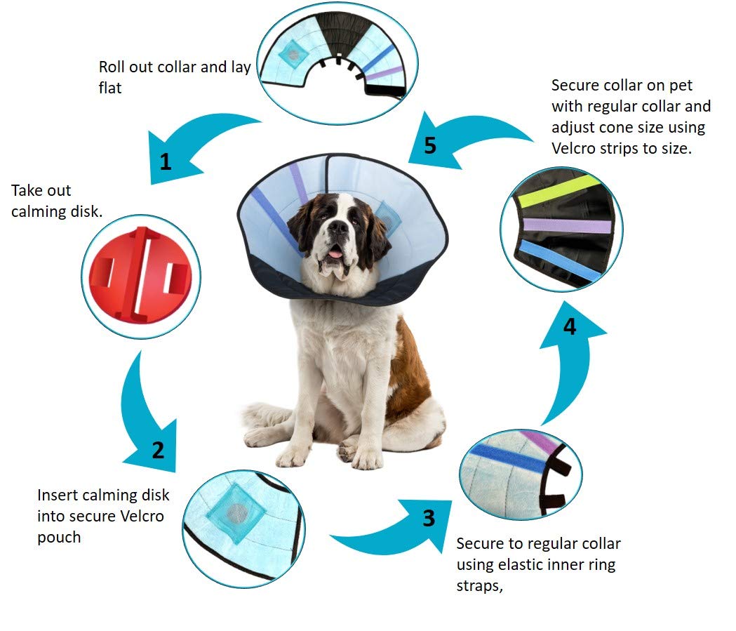 Calm Paws Dog Caring Collar W/Calming X Lg.