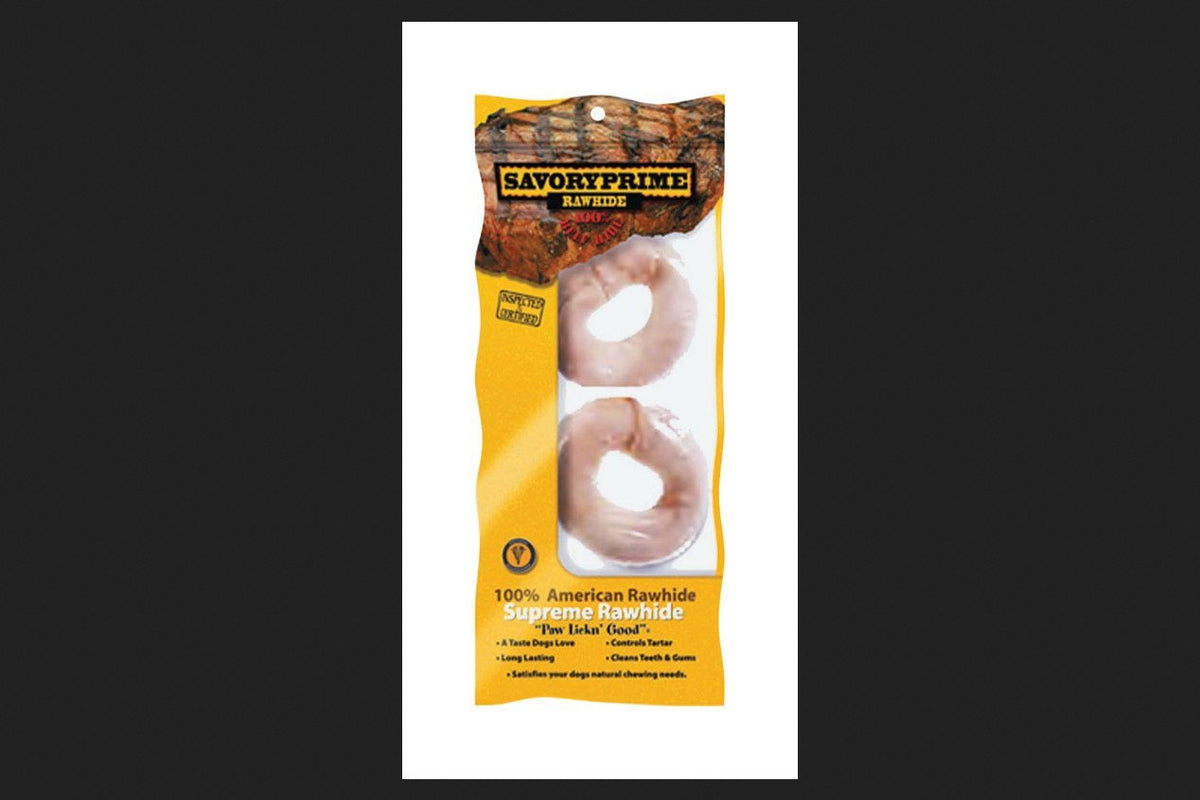 Savory Prime Rawhide Bones (2 Pack), 4&quot;