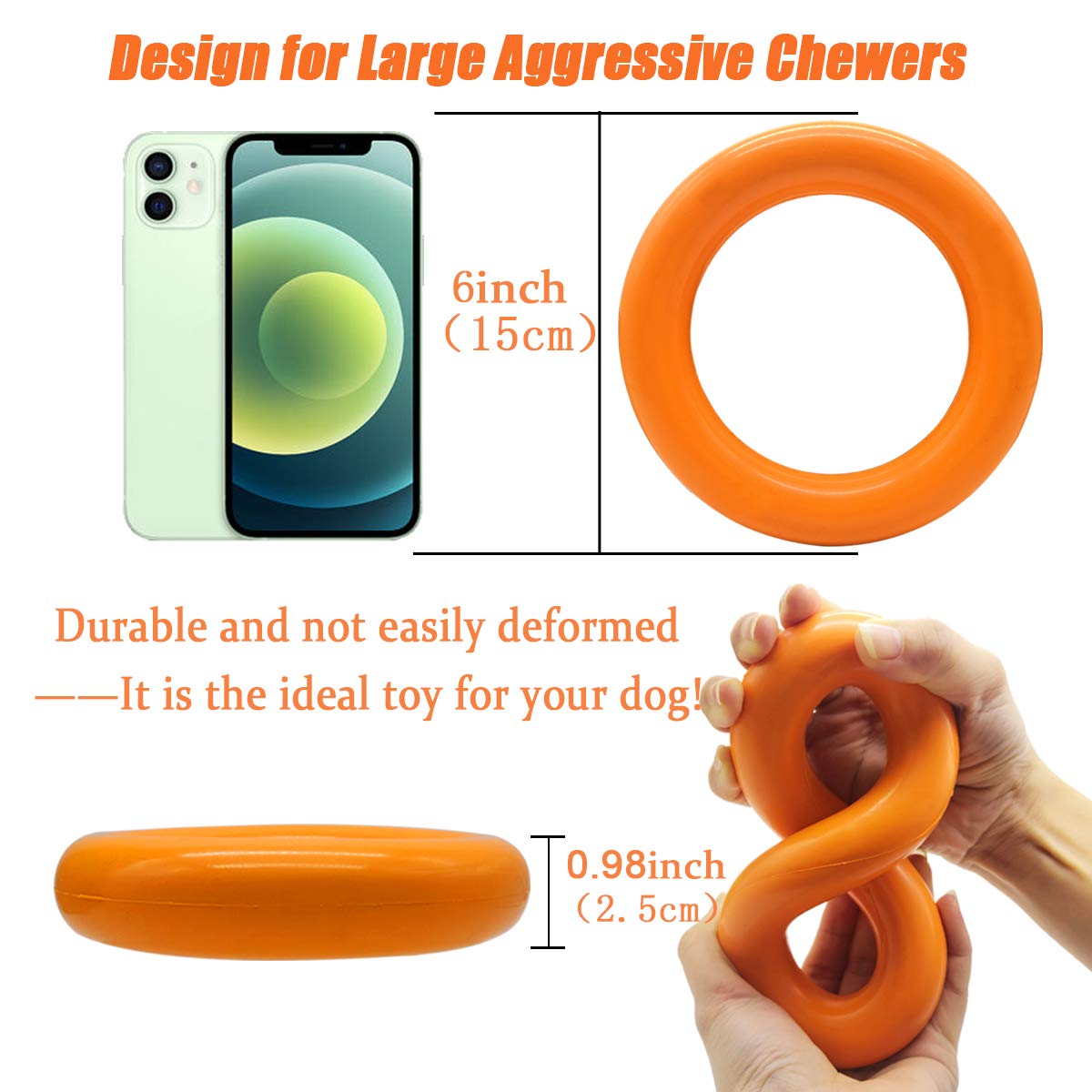 Dlder Dog Toys For Aggressive Chewers Large Breed,Durable Dog Ring Toy,Tough Rubber Dog Toy,Indestructible Dog Chew Toys For Large Medium Dogs Training And Teeth Cleaning.