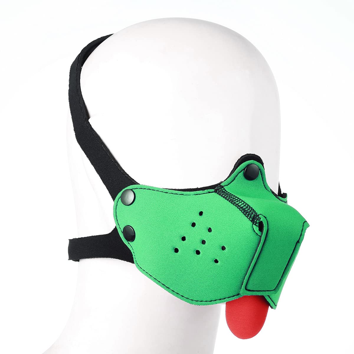 Neoprene Puppy Face Muzzle Dog Hood Mask Play Hoods Green