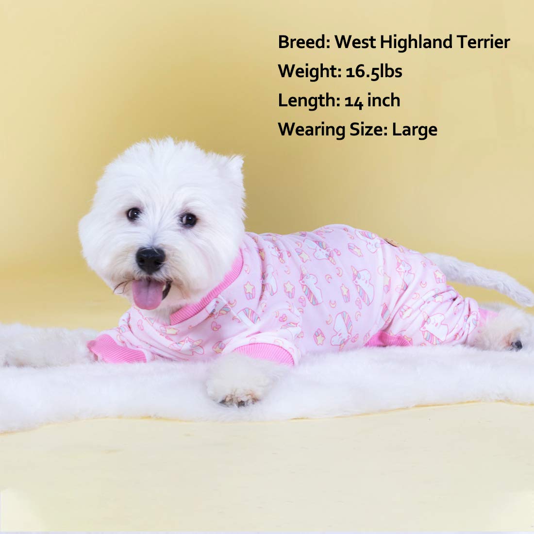 Kyeese Dog Pajamas Unicorn Soft Material Stretchable Dog Pajamas Onesie Pet Pjs For Fall Winter