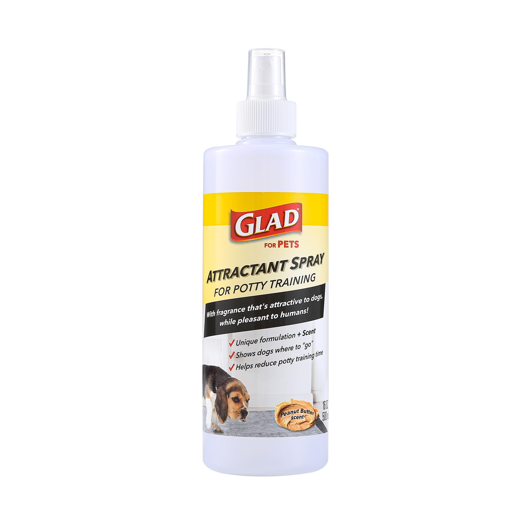 Glad for Pets Attractant Spray for Potty Training Dogs & Puppies, Peanut Butter Scent, 16oz - Effective Dog Potty Training Spray