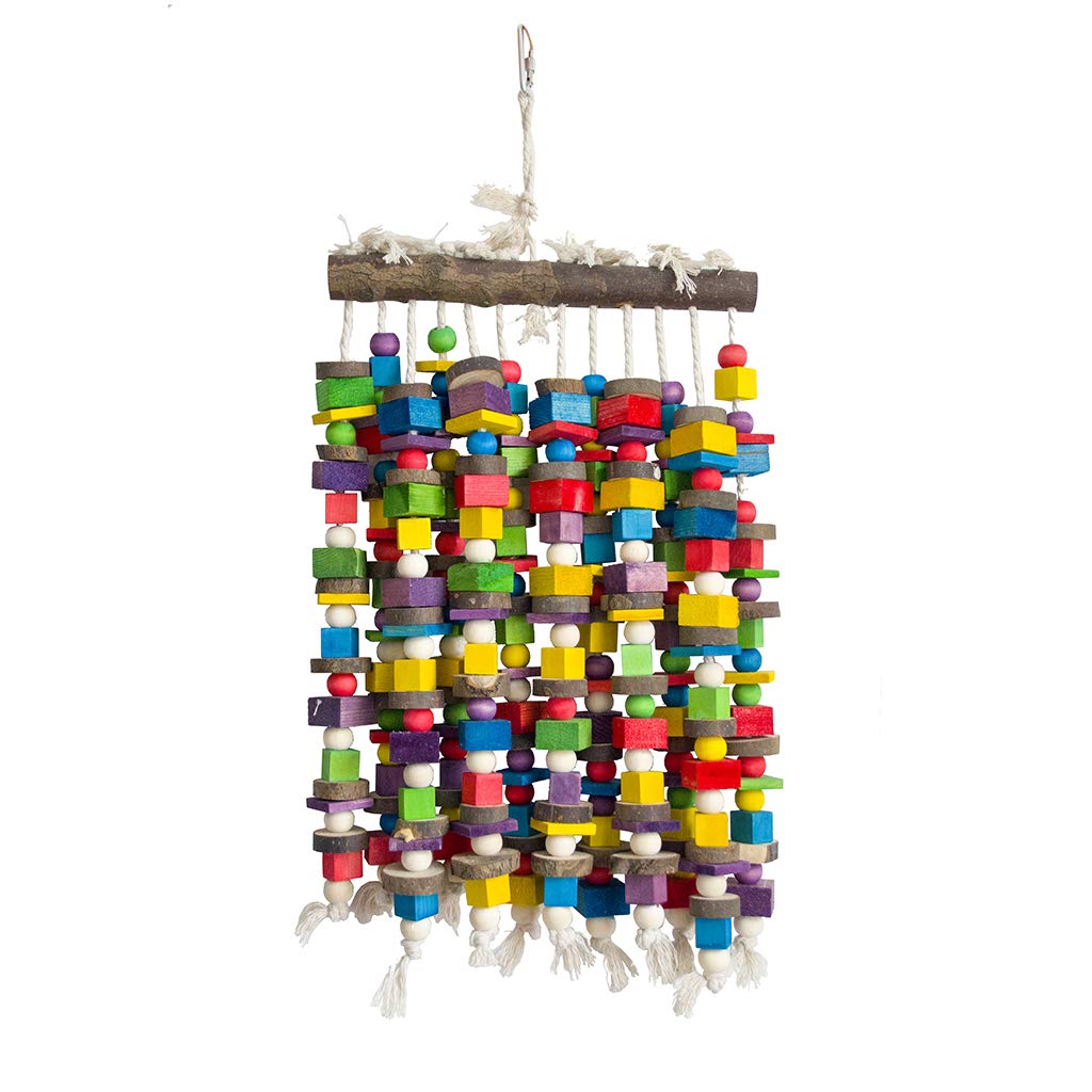 Deloky Extra Large Bird Parrot Chewing Toy-Multicolored Natural Wooden Blocks Bird Tearing Toys Suggested For Macaws Cockatoos,A