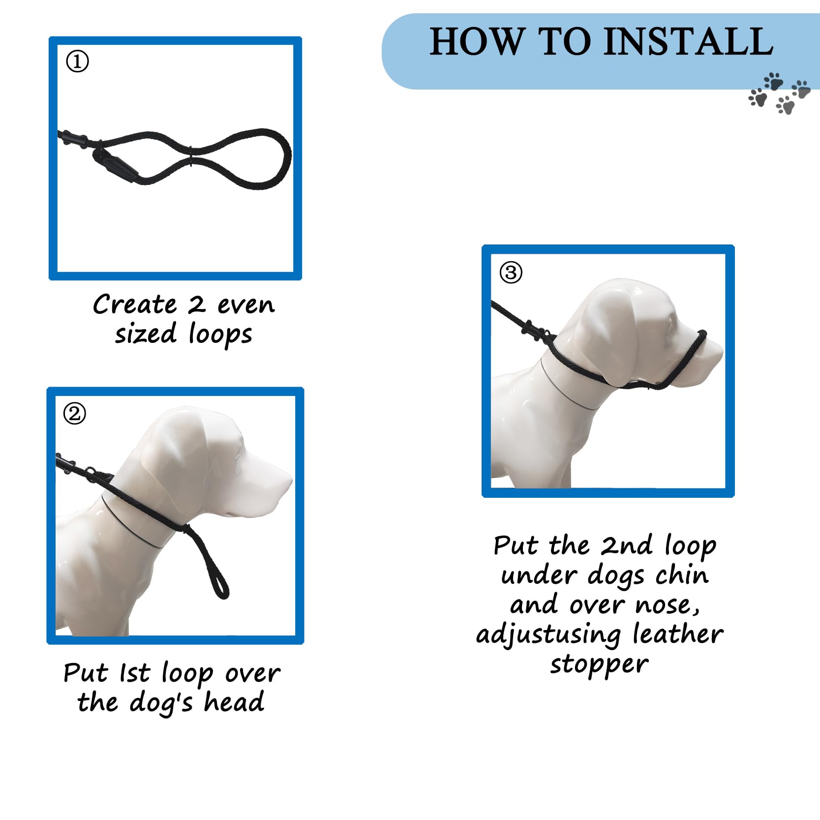 Multifunctional Figure 8 Padded Head Halter Walking Training Leather Stopper Rope Slip Lead Dog Leash Muzzle (Grey)