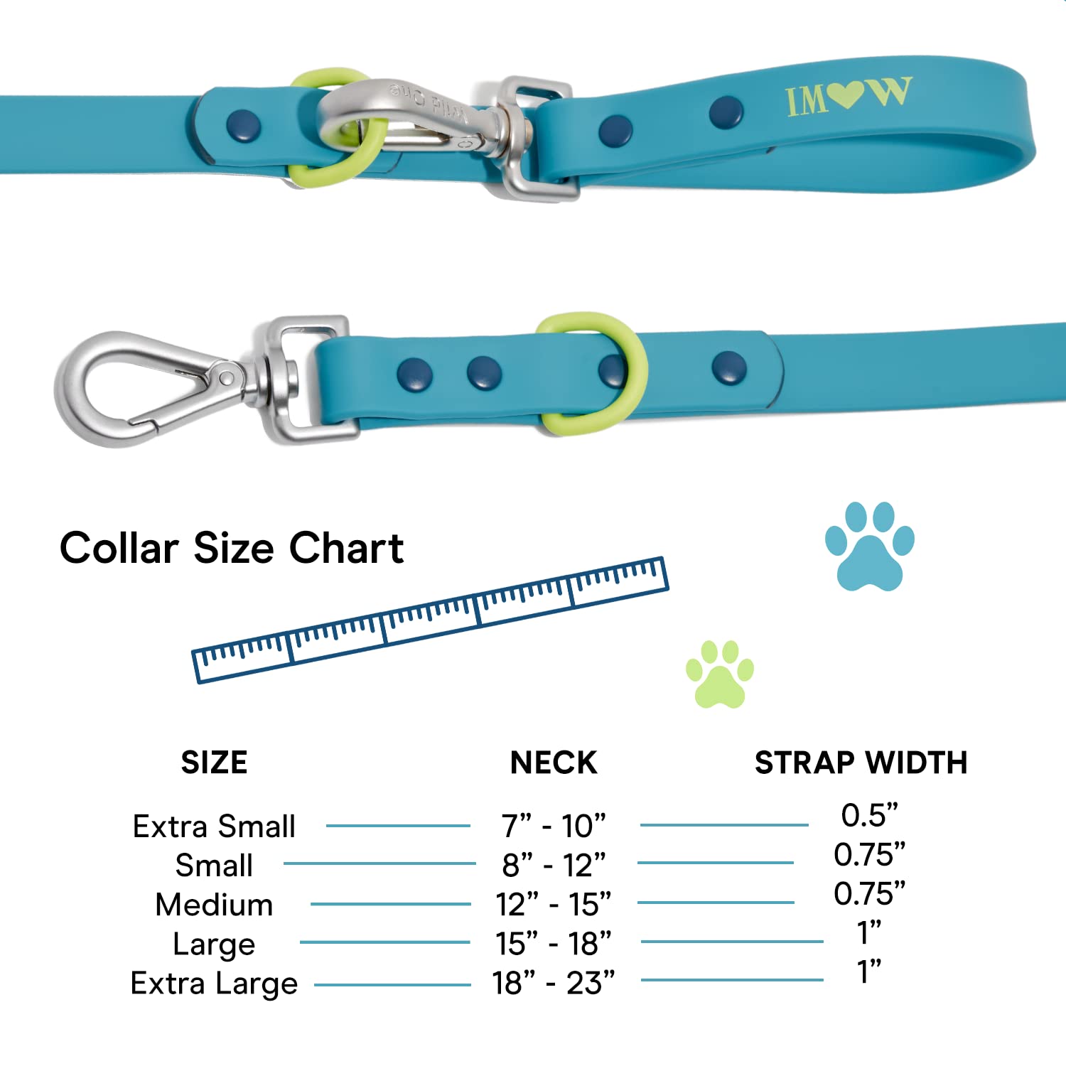 Wild One, Limited Edition, Designer Collection, Blue Dog Collar, Easy-Clean, All Weather Flex-Poly Strap With Metal, Durable, Di