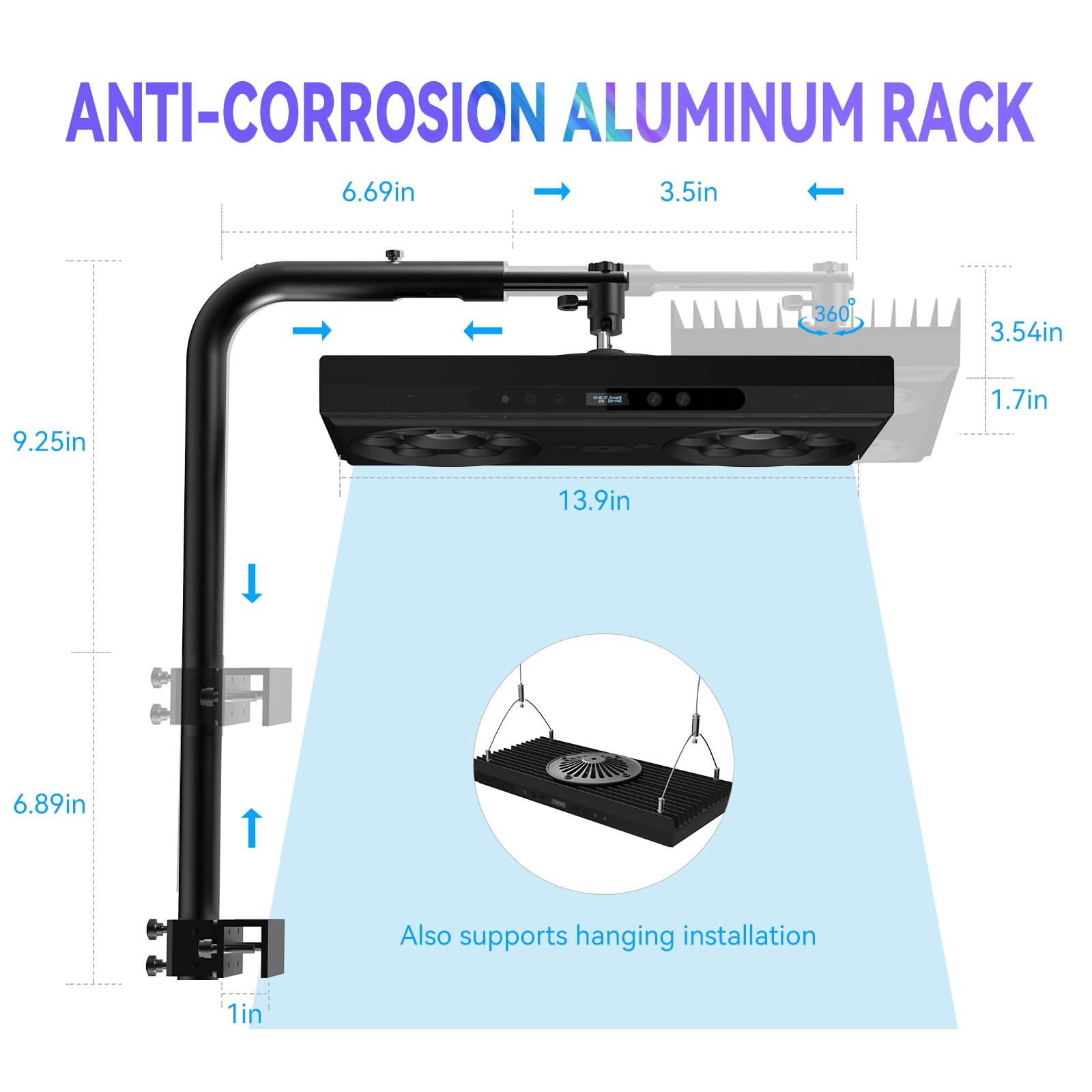 Smatfarm Aquarium Light-140 Watts Reef Light High Penetration Wide Coverage Sunrise Sunset Moonlight Saltwater Lights For Coral