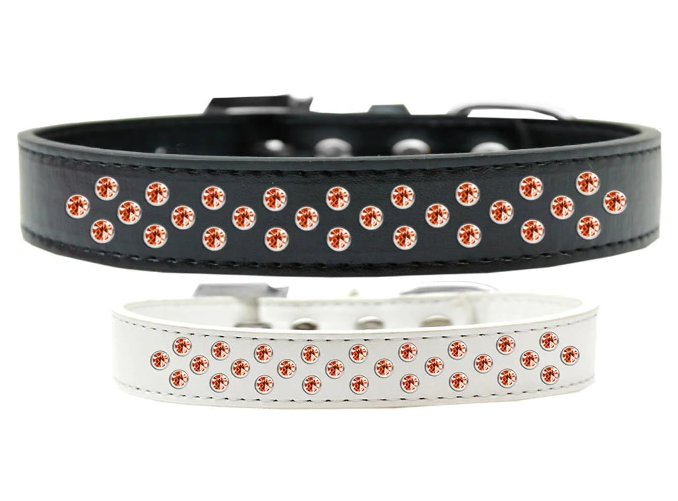 Dog, Puppy & Pet Fashion Collar, Orange Crystal Sprinkles Black 20