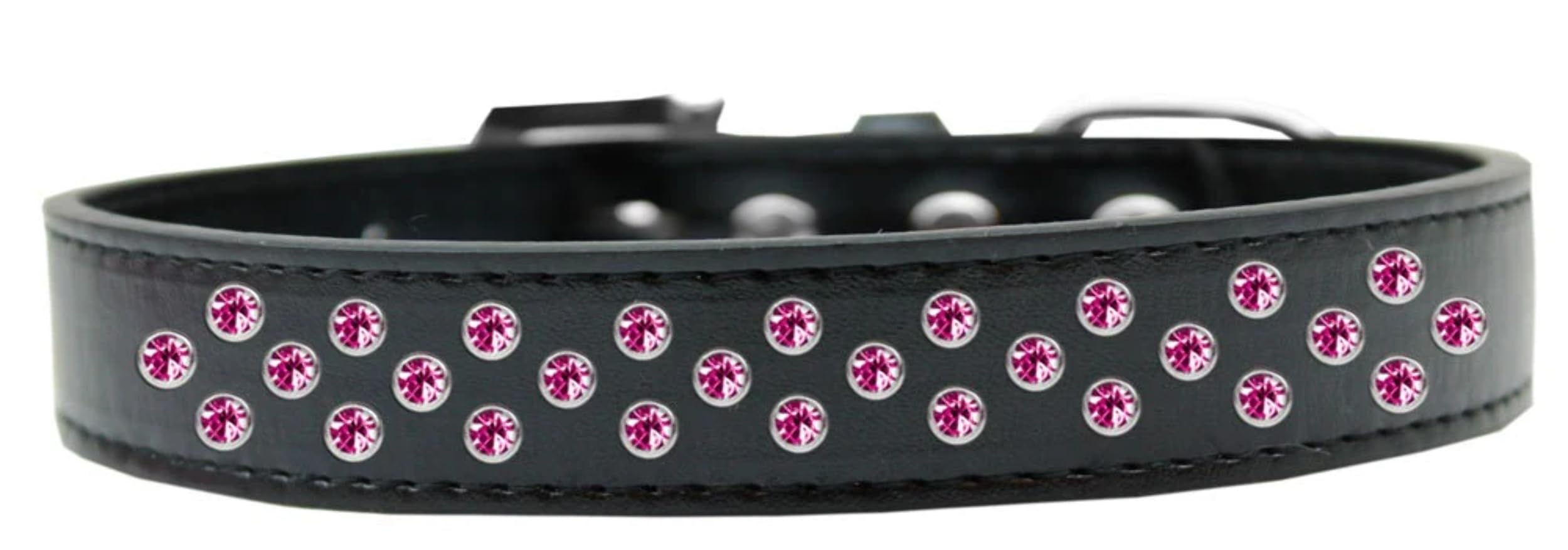 Dog, Puppy & Pet Fashion Collar, Bright Pink Crystal Rimsets Sprinkles Light Pink 14