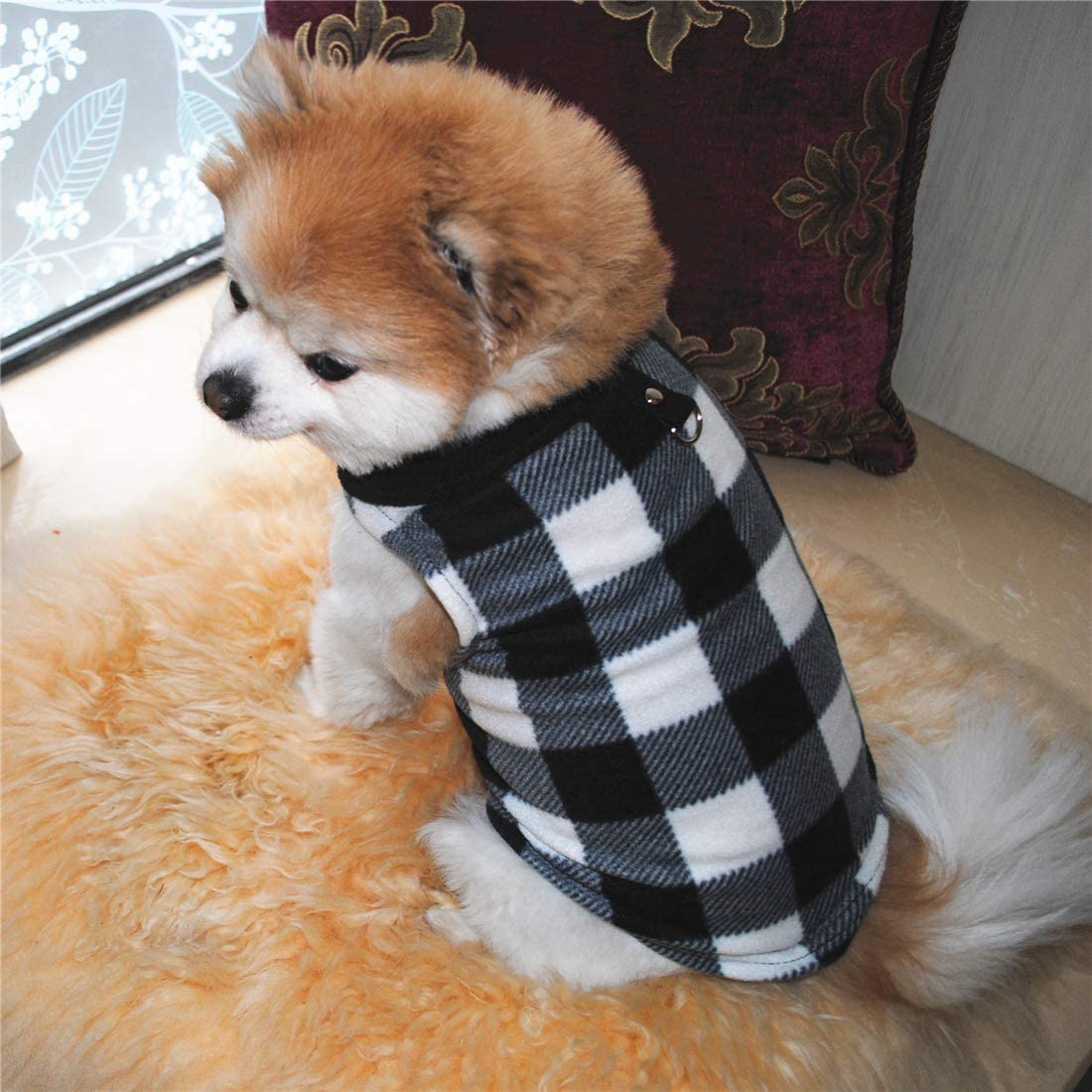 Pixriy Dog Sweater, Soft Fleece Vest With Leash Ring Pullover Jacket Winter Pet Clothes For Puppy Small Dogs Cats Teddy Chihuahu