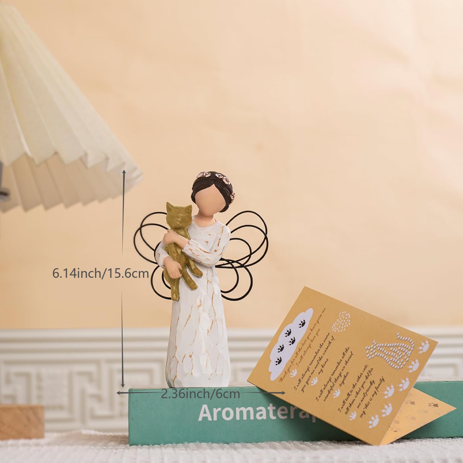 Cat Memorial Gifts, Cat Memorial Gifts For Loss Of Cat, Pet Cat Remembrance Gifts, Hand-Painted Collectible Cat Angel Figurine S