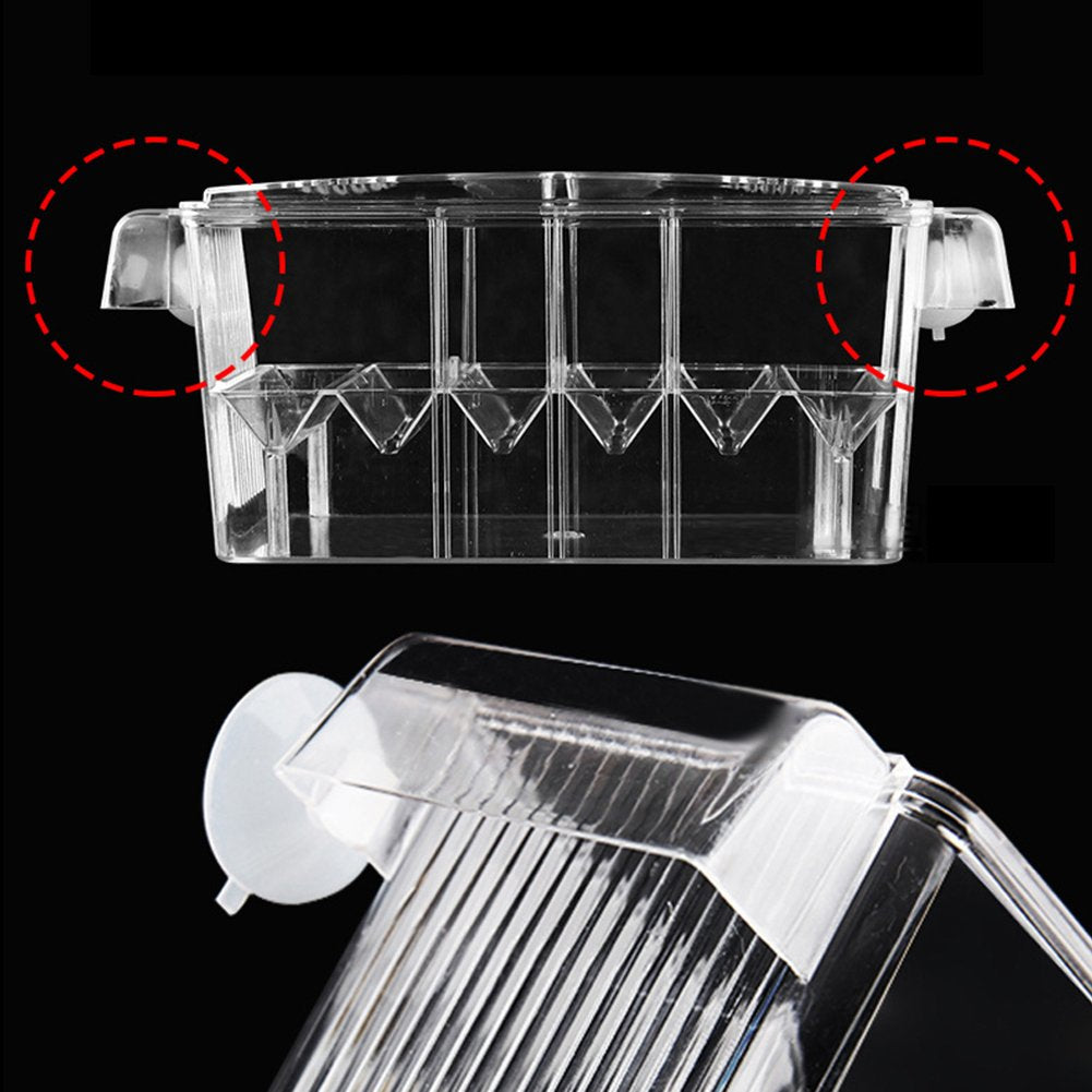 4 Rooms Hd Fish Breeding Box Aquarium Breeding Box, Breeder Box For Fish Tank, Double Hatching Incubator Isolation Box For Guppy Baby Fish Hatchery