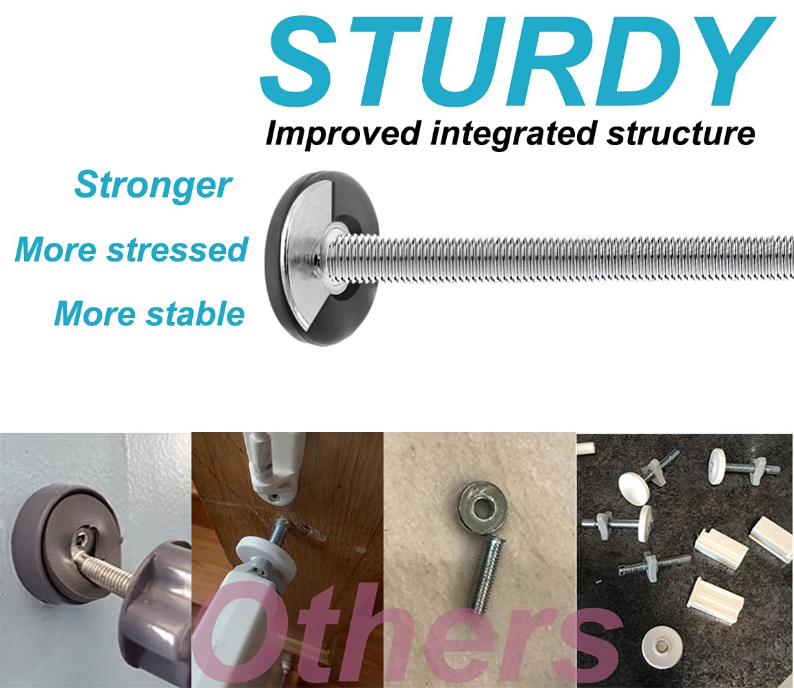 4Pcs Universal Baby Gate Threaded Spindle Rod, M8 (8Mm) Replacement Bolt Part For Baby & Pet Pressure Mounted Safety Gates, Extra Long Baby Tension Gate Extender (White)