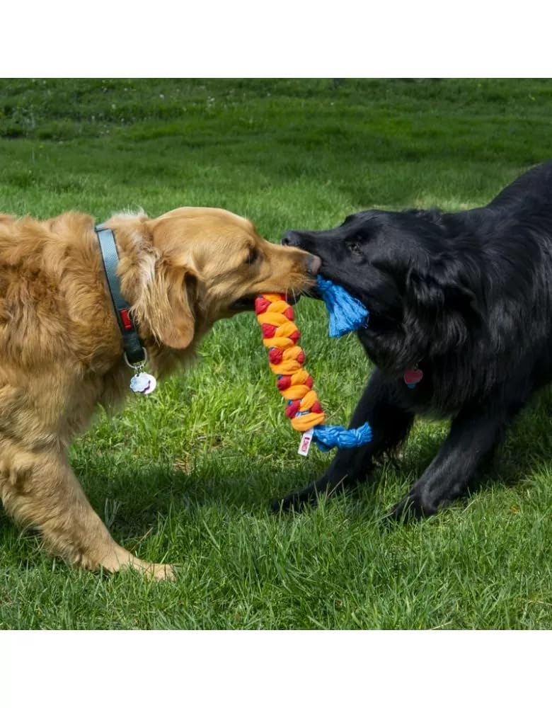 Kong Rope Rally Tug And Play Dog Toy - Woven Fleece Durable Toy For Shaking, Fetching, Tugging (Stick)