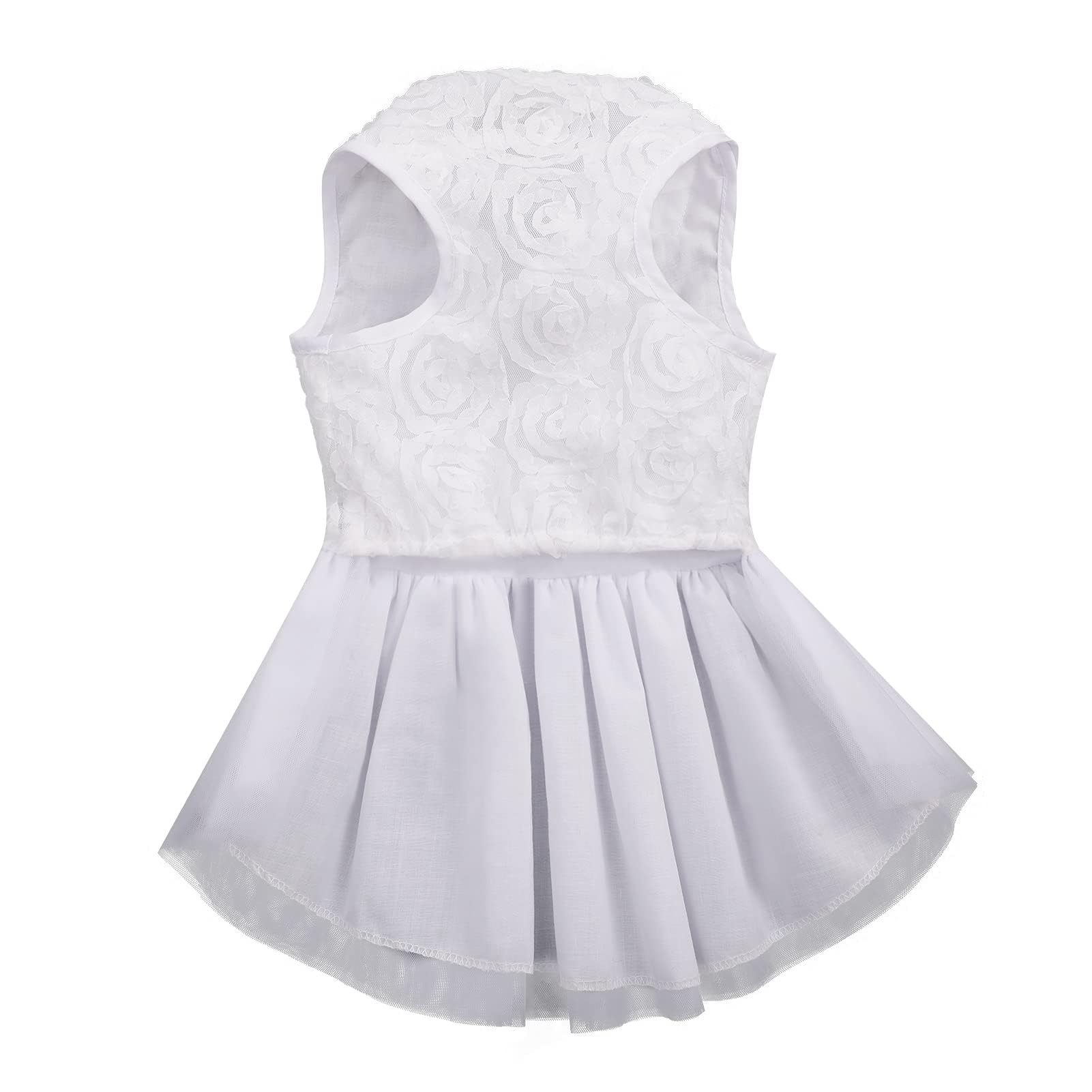 Asenku Dog Dress Pet Wedding Dress Princess Lace Puppy Birthday Party Outfit Formal Apparel Girl For Small Medium Dogs Cats (Med