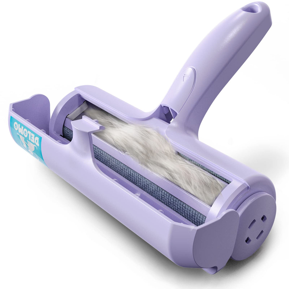 Delomo Pet Hair Remover Roller - Dog & Cat Fur Remover With Self-Cleaning Base - Efficient Animal Hair Removal Tool - Perfect Fo