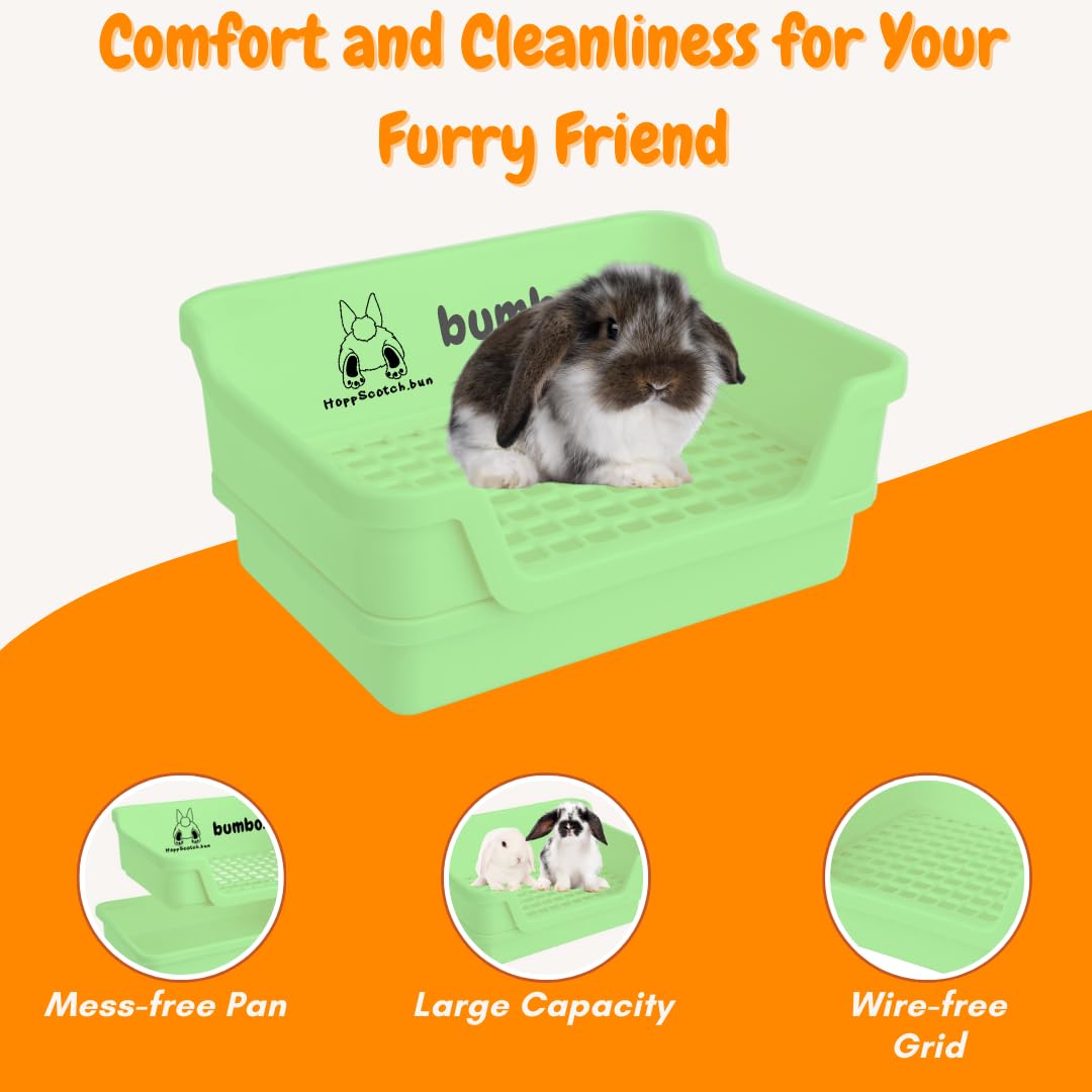 Bumbox Rabbit Large Litter Box, Training Rabbit Cage With Toilet Tray For Adult Hamster, Bunny, Ferret, Small And Large Animal,