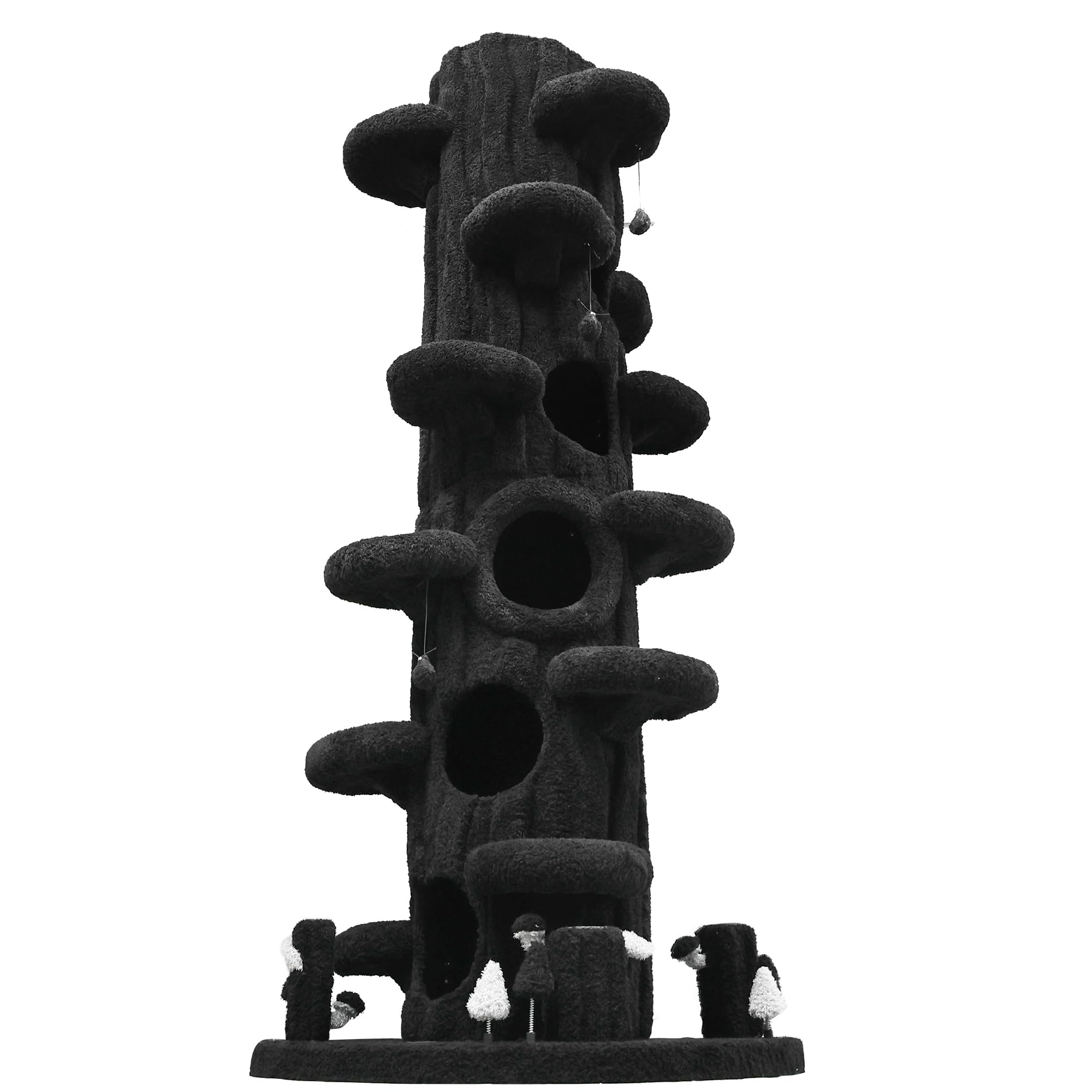 Kamaboko Super Large Cat Tree For Indoor Cats, 90.5'' Tall Cat Tower With Luxury Cat Condo, Cat Tree Tower With Soft Cushion, Sc
