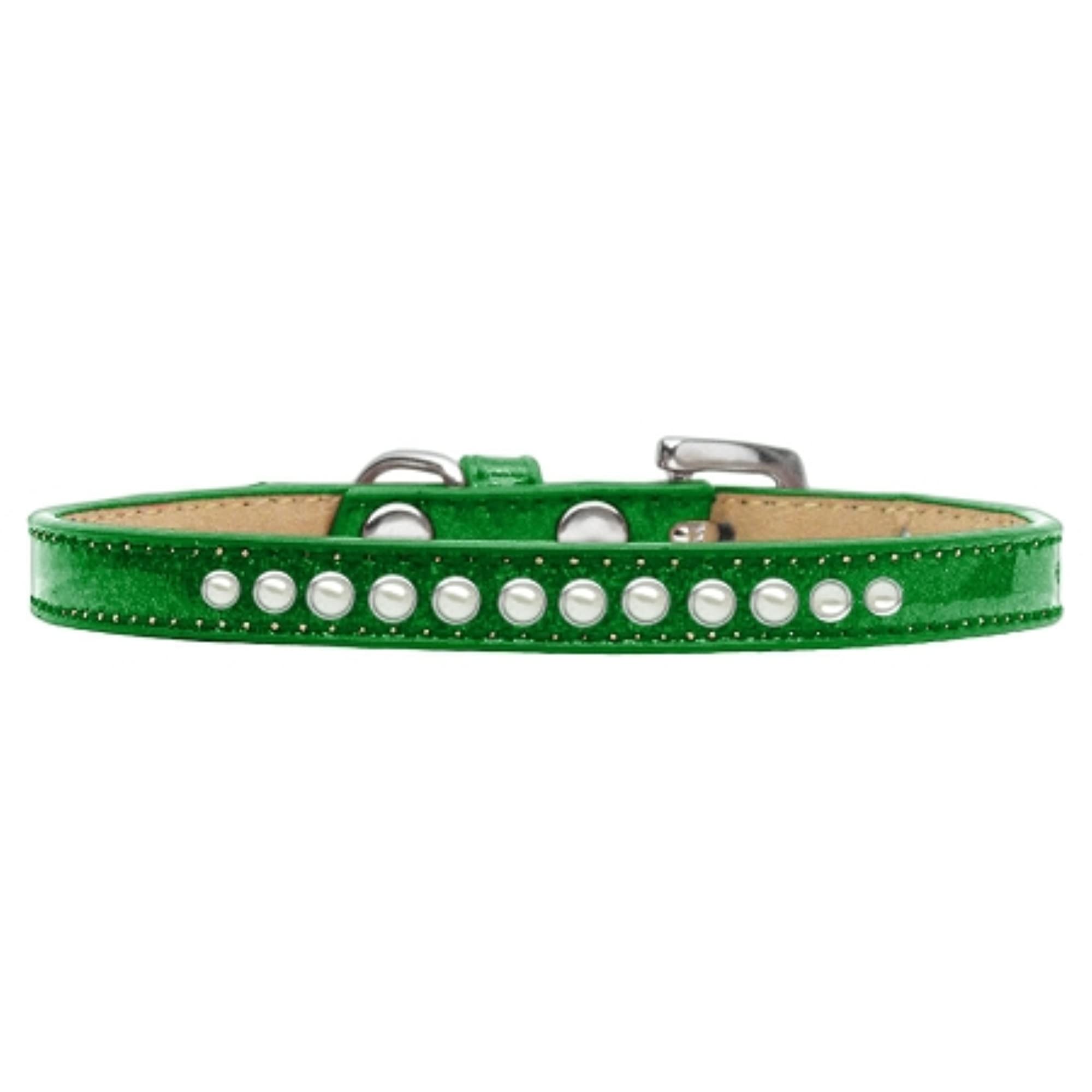 Mirage Pet Products Pearl Emerald Green Puppy Dog Ice Cream Collar, Size 14