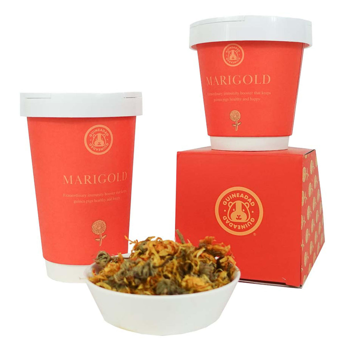 GuineaDad Organic Guinea Pig Herbal Treats - Guinea Pig Food with Convenient Packaging - Marigold Flavor - 10 fl. oz - Guinea Pi