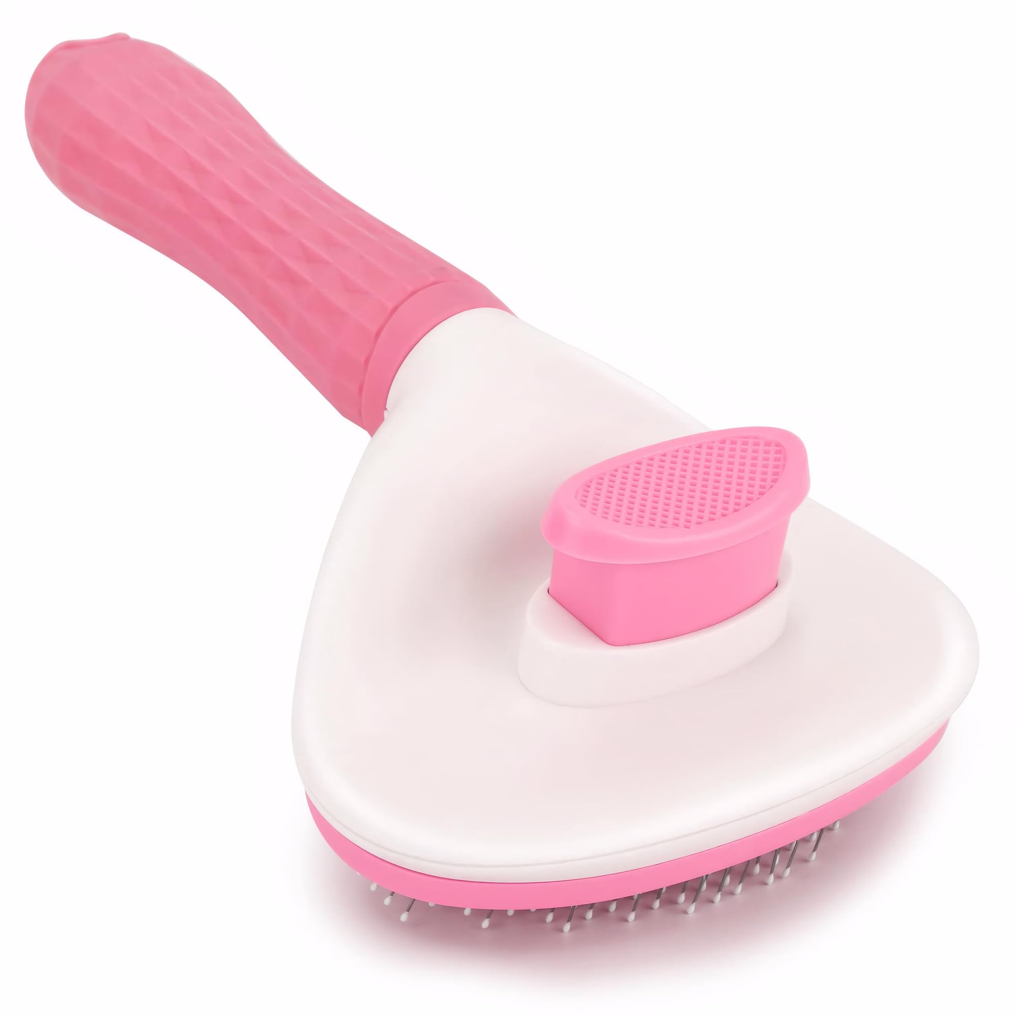 Pansukided Cat Self Cleaning Brush, Pet Grooming Brush For Cats And Dogs, Easy Clean For Long Or Short Haired Cats, Pink
