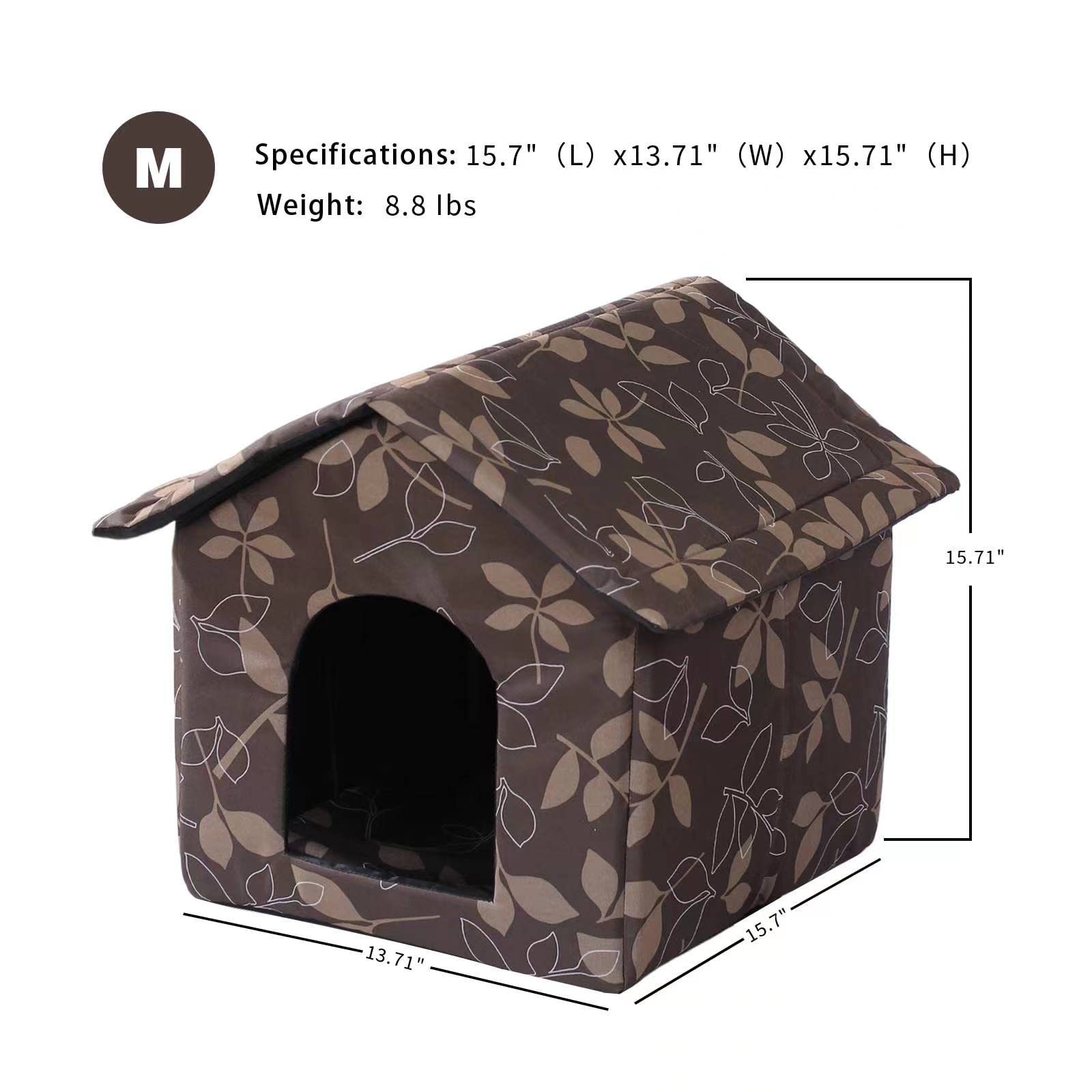 Outdoor Cat House Cat House For Outdoor And Indoor Use - Waterproof Shelter For Cats, Dogs, And Feral Animals (Medium, Brown Sup