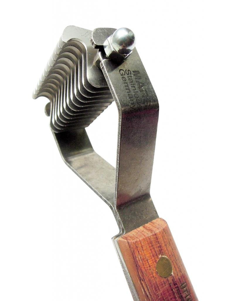 Mars Coat King Dematting Undercoat Grooming Rake Stripper Tool For Dogs And Cats, Stainless Steel With Wooden Handle For Thick Coats, 12-Blade Stripper For Groomers, Pet Owners