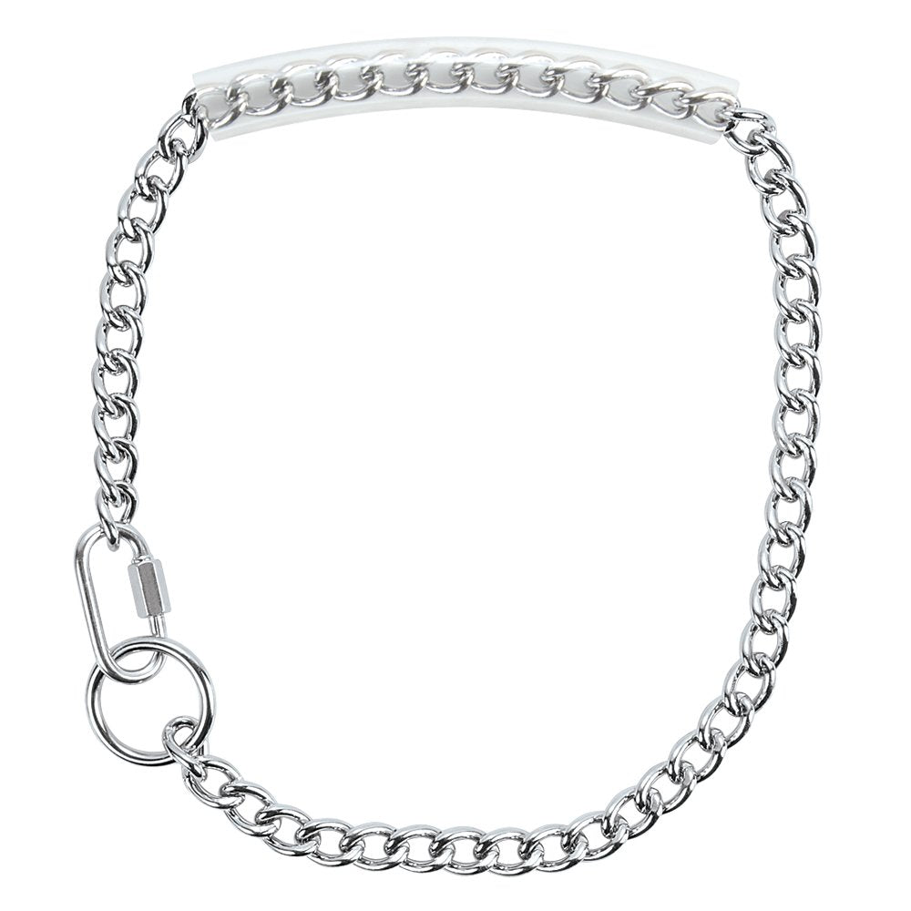 Weaver Leather Livestock Chain Goat Collar with Rubber Grip Chrome Plated, 24-Inch