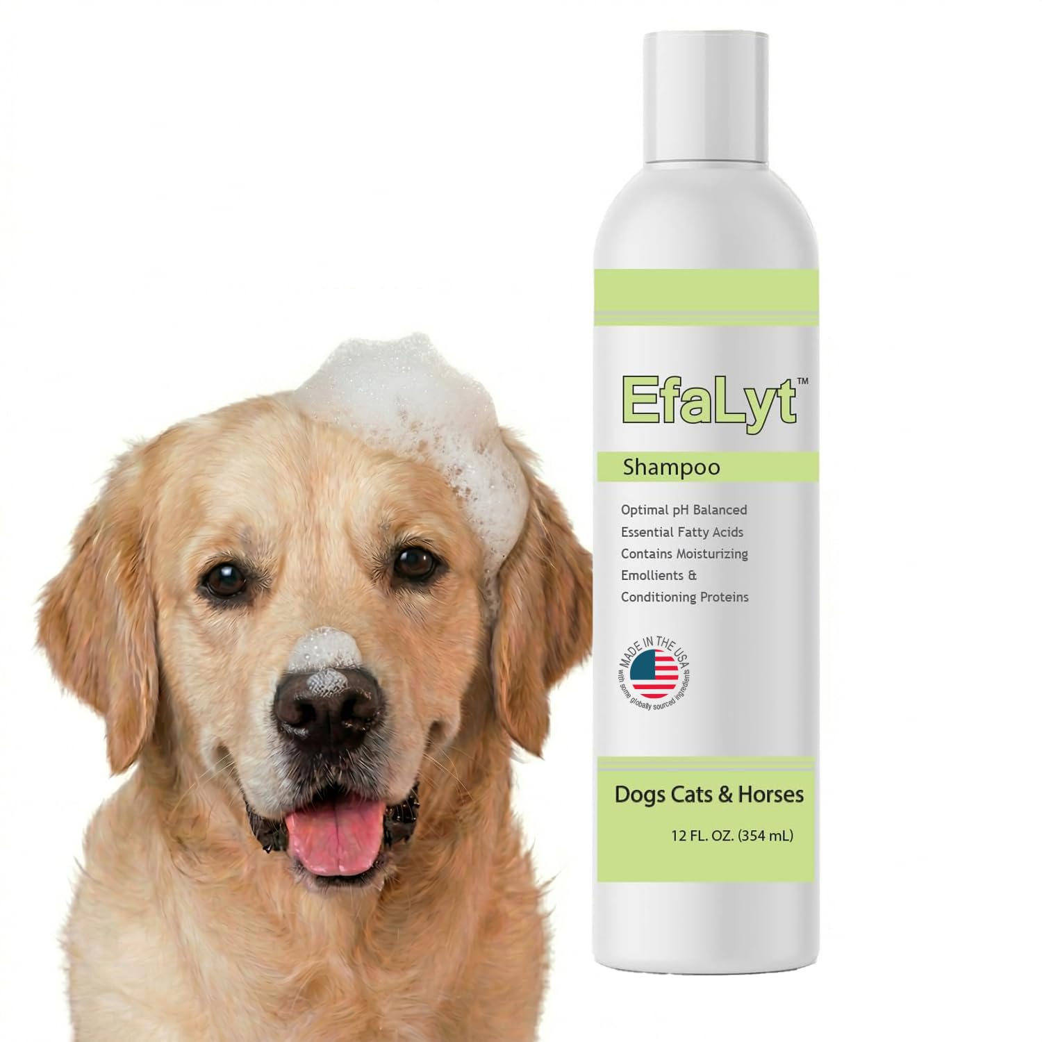 EfaLyt Pet Shampoo and Cream Rinse Set, Hypoallergenic Formula with Essential Fatty Acids, Natural Moisturizing for Pets, 12 fl 