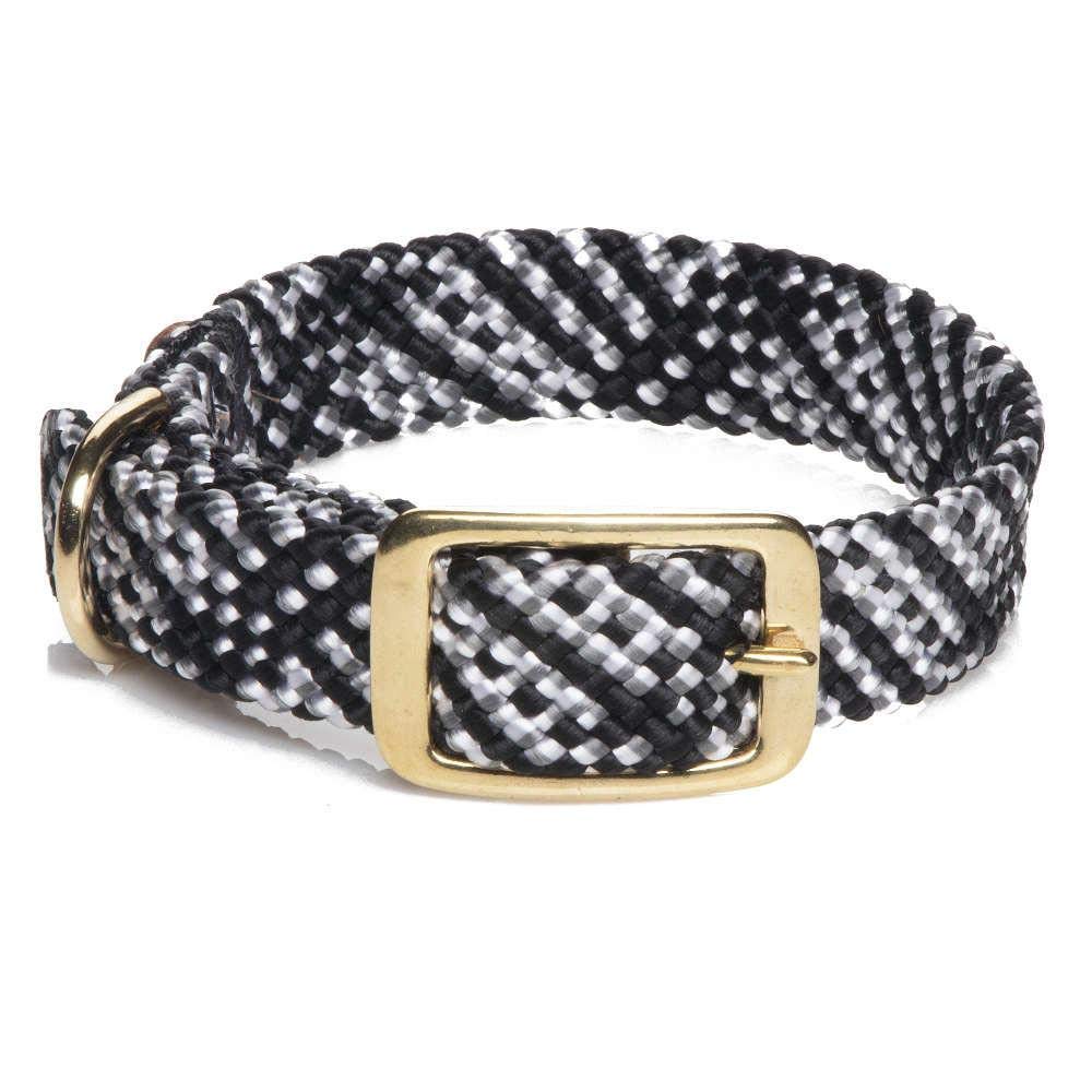 Mendota Pet Double Braid Collar - Brass - Dog Collar - Made In The Usa - Salt And Pepper, 1 In X 24 In Standard