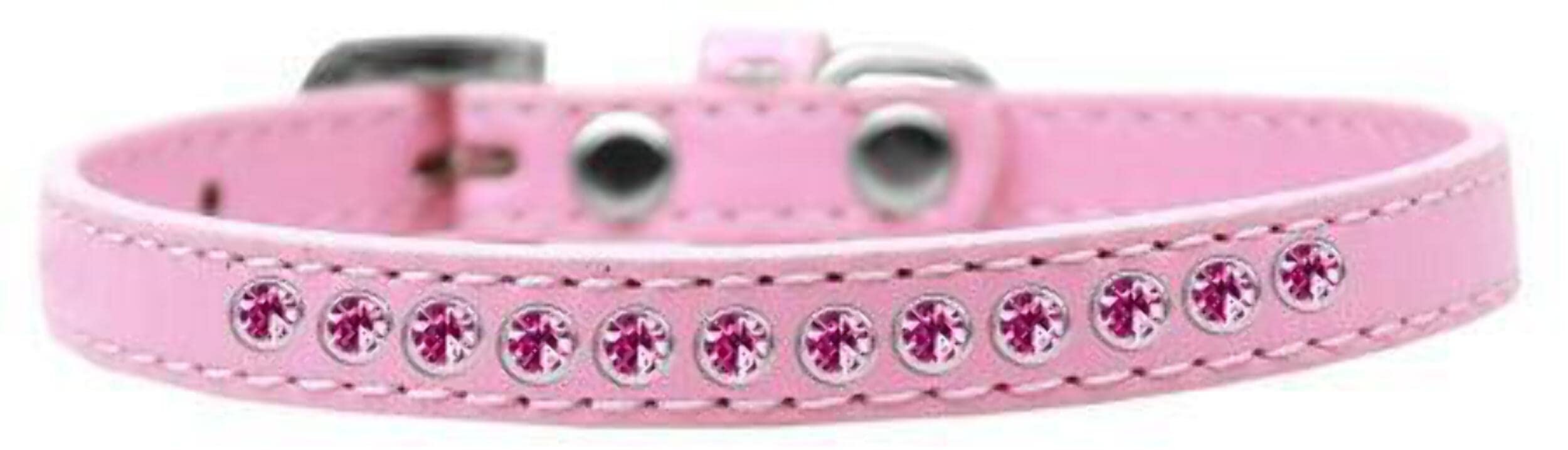 Dog, Puppy & Pet Fashion Collar, Bright Pink Crystal Rimsets Black 10
