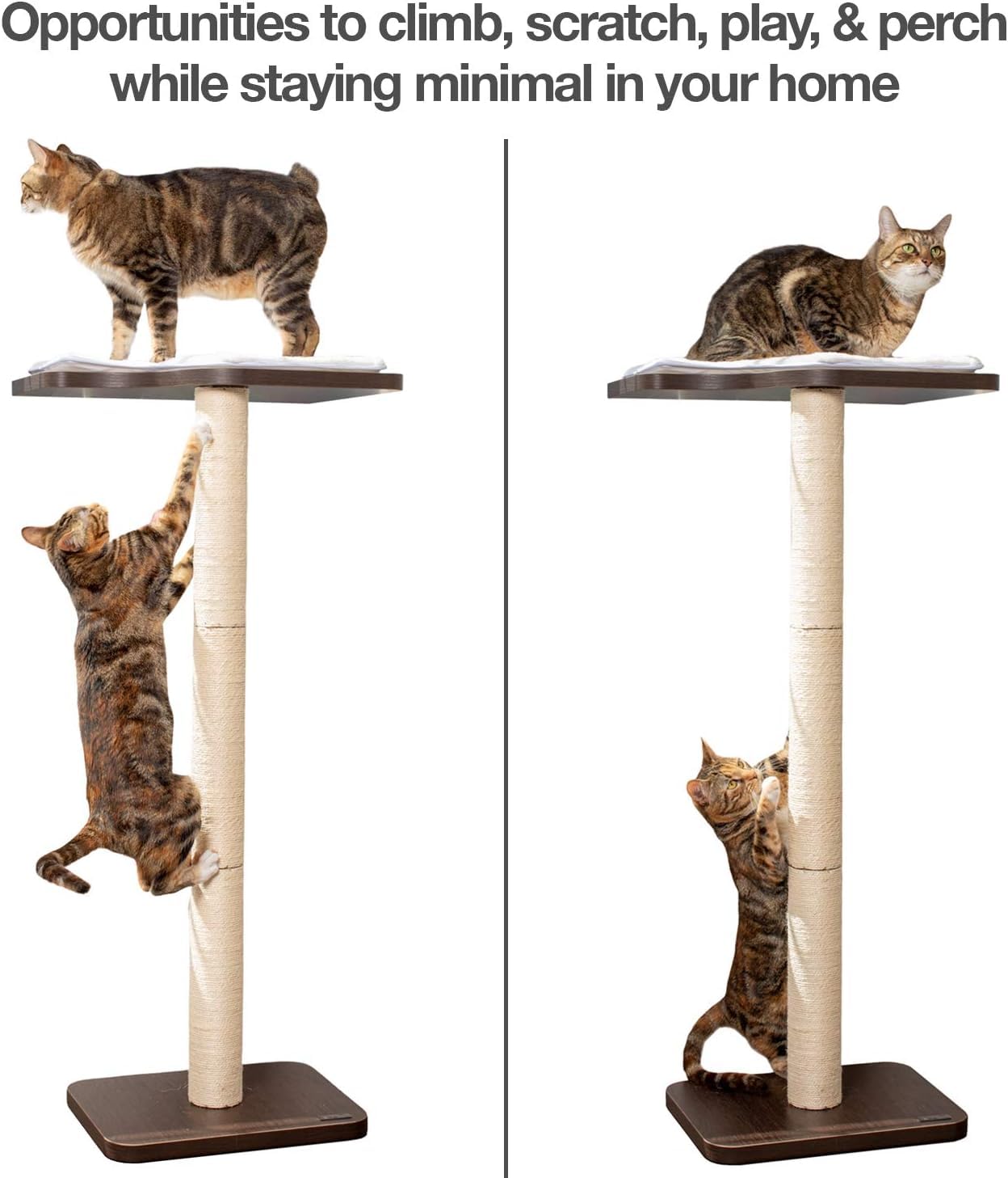 PetFusion Cat Window Climbing Perch 45” Tall - Espresso Finish, Engineered Wood, Model PF-WP1, Easy to Assemble