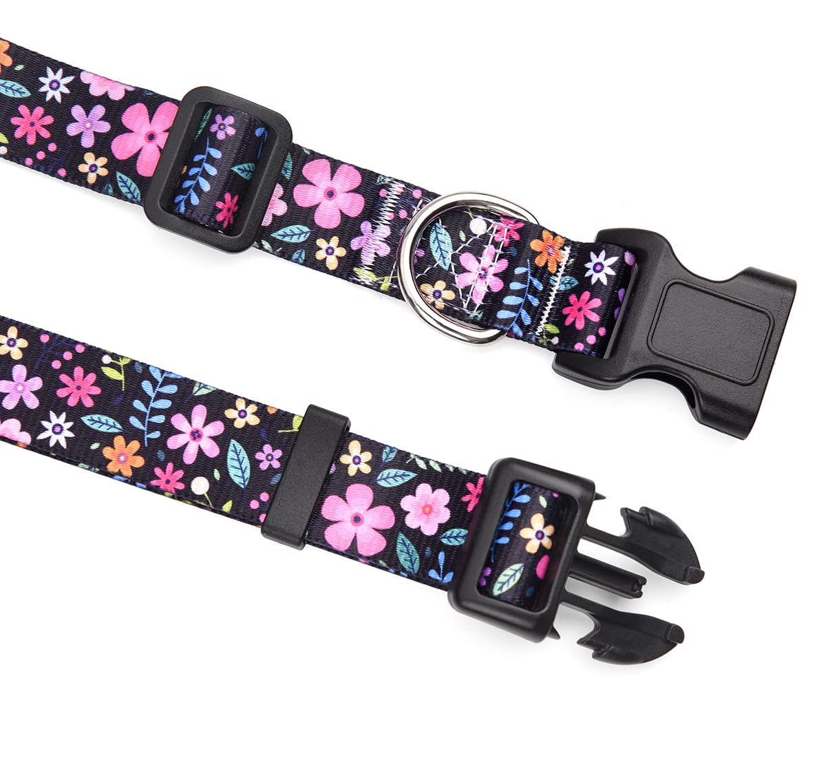Mihqy Dog Collar With Bohemia Floral Tribal Geometric Patterns - Soft Ethnic Style Collar Adjustable For Small Medium Large Dogs(Floral,M)