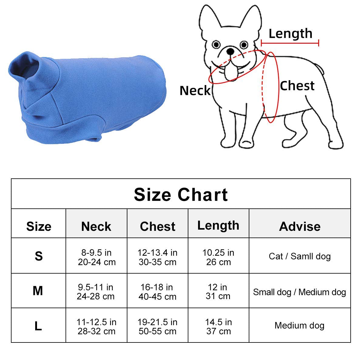 Small Dogs Fleece Dog Sweatshirt - Cold Weather Hoodies Spring Soft Vest Thickening Warm Cat Sweater Puppy Clothes Sweater Winter Sweatshirt Pet Pajamas For Small Dog Cat Puppy (Large, Sky Blue)