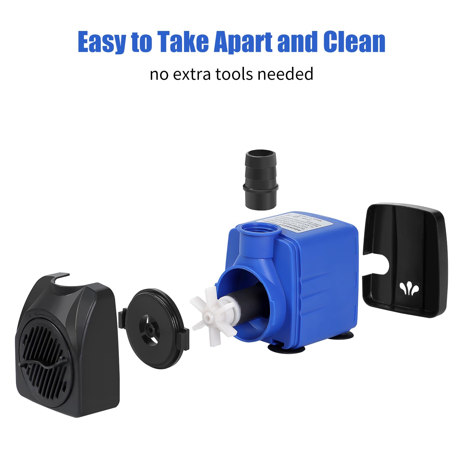 AQUANEAT Small Fountain Pump, 480 GPH Submersible Water Pump for Aquarium Fish Tank, Outdoor Water Fountain, Hydroponics, Pond