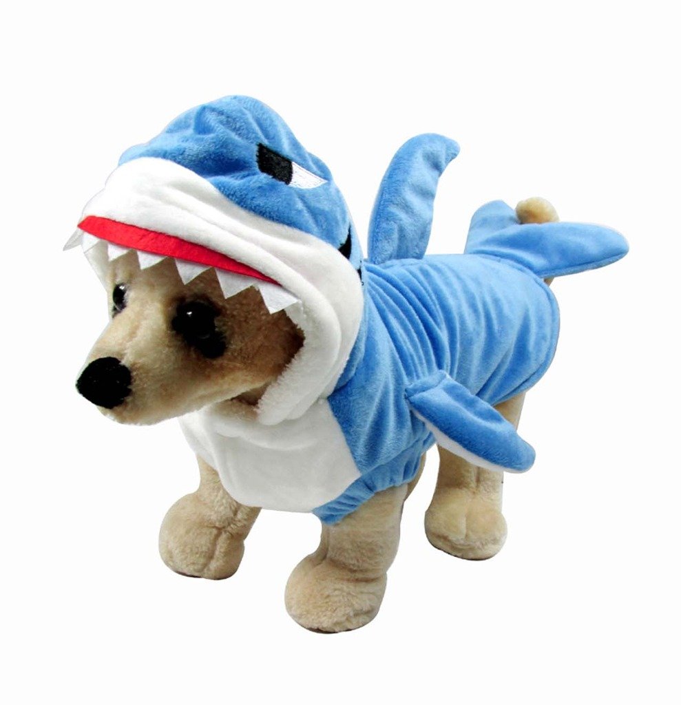 Mogoko Funny Dog Cat Shark Costumes, Pet Halloween Christmas, Blue, Size 9.4