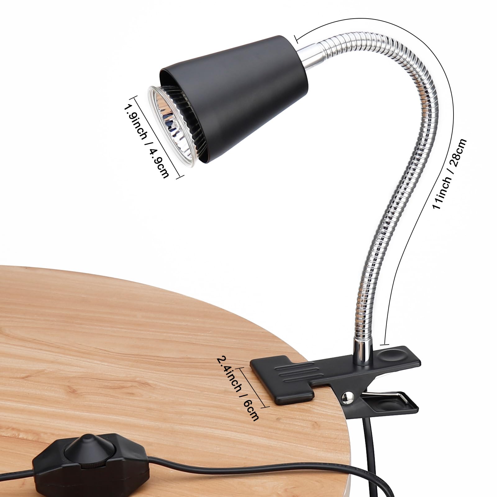 NBIIUYIGE Reptile Heat Lamp,Heat Lamp with Clamp,UVA/UVB Reptile Light,360 Rotatable Clip, Turtle Heat Lamp for Reptiles Bearded