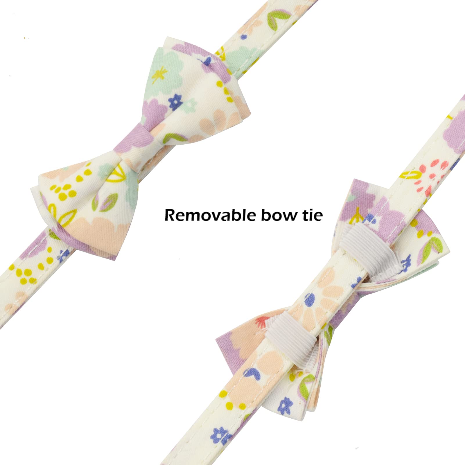 Bowtie Cat Collars Breakaway With Bell, Adjustable Cute Kitty Collars Safety Buckle Kitten Collar For Cat Puppy 7.5-11In (Purple