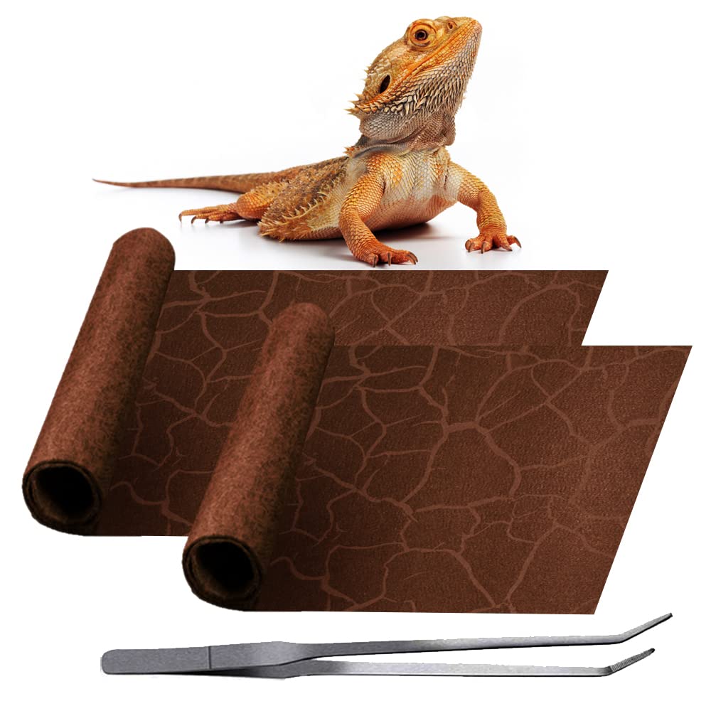 Rep Buddy 2 Pack Reptile Carpet Desert Reptile Mat & Reversible Substrate, Terrarium Liner Bedding, For Lizard,Chameleon,Gecko,S