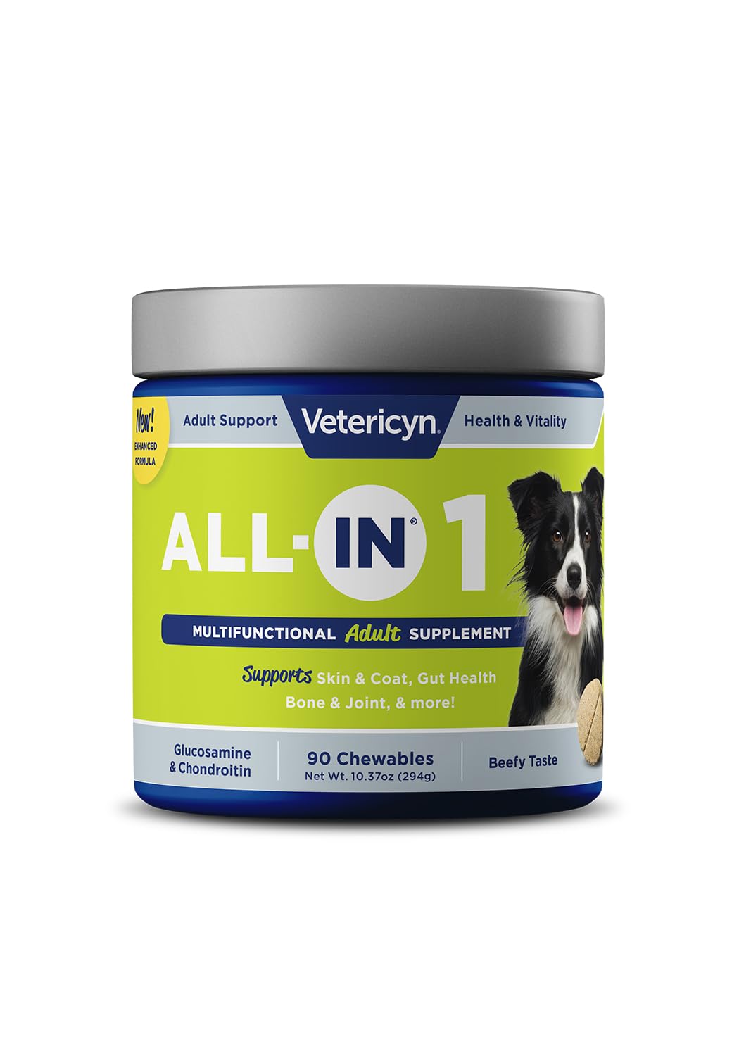 Vetericyn All-in 1 Multifunctional Dog Supplement | Digestive Enzymes + Glucosamine and Chondroitin for Bone and Joint Support +