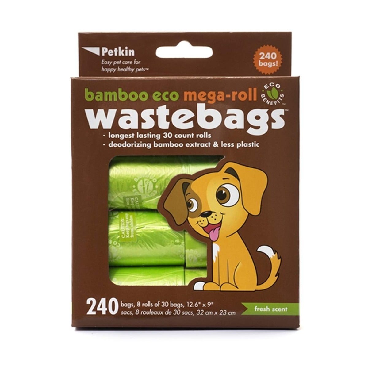 Petkin Bamboo Eco Mega-Roll Waste Bags - 240 Count