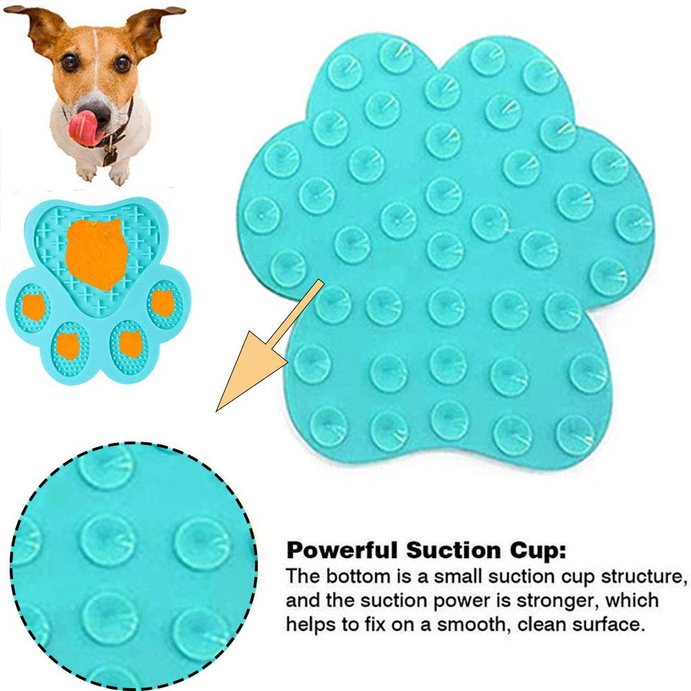 Dog Licking Mat for Anxiety Peanut Butter Slow Feeder Bowls Licking Pad with Strong Suction to Wall for Pet Bathing,Grooming,and