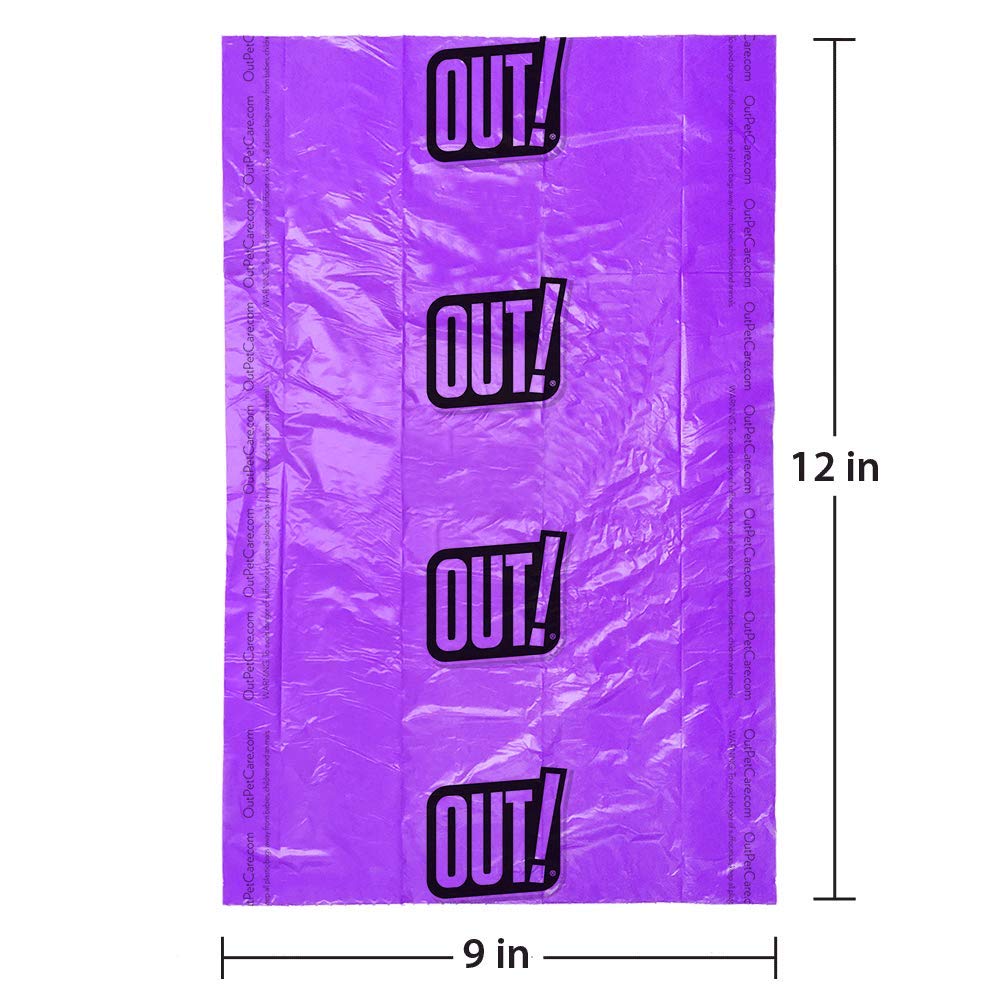OUT! Dog Waste Bags with Leash Bag Dispenser - Rainbow Colored - Strong, Leak-Proof Poop Bags - Includes Easy Dispensing Box - 7