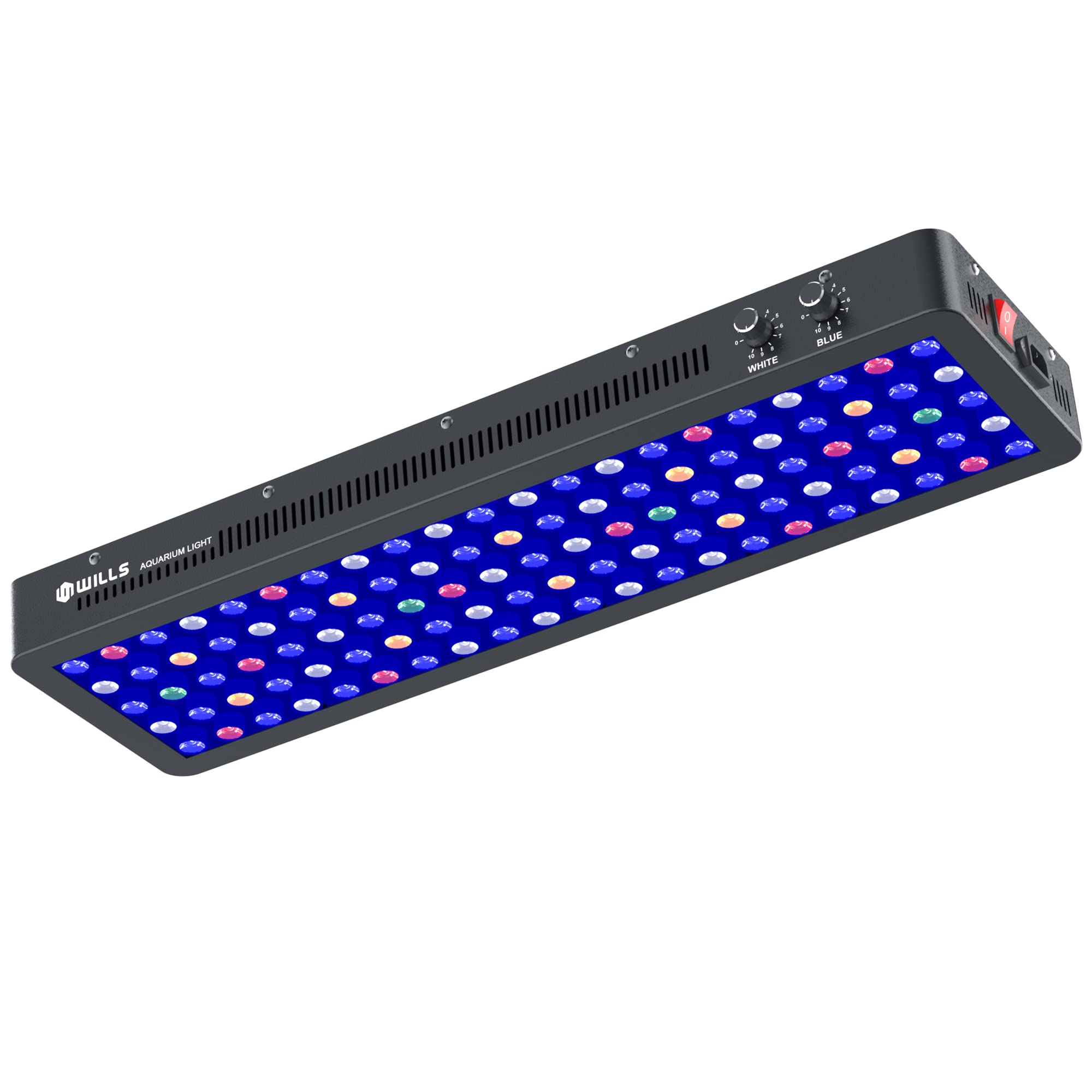 WILLS Full Spectrum Aquarium Light, Reef Lights for Coral with Dual Dimmable Channels, 105 Premium SMD Chips, Daisy Chain Design