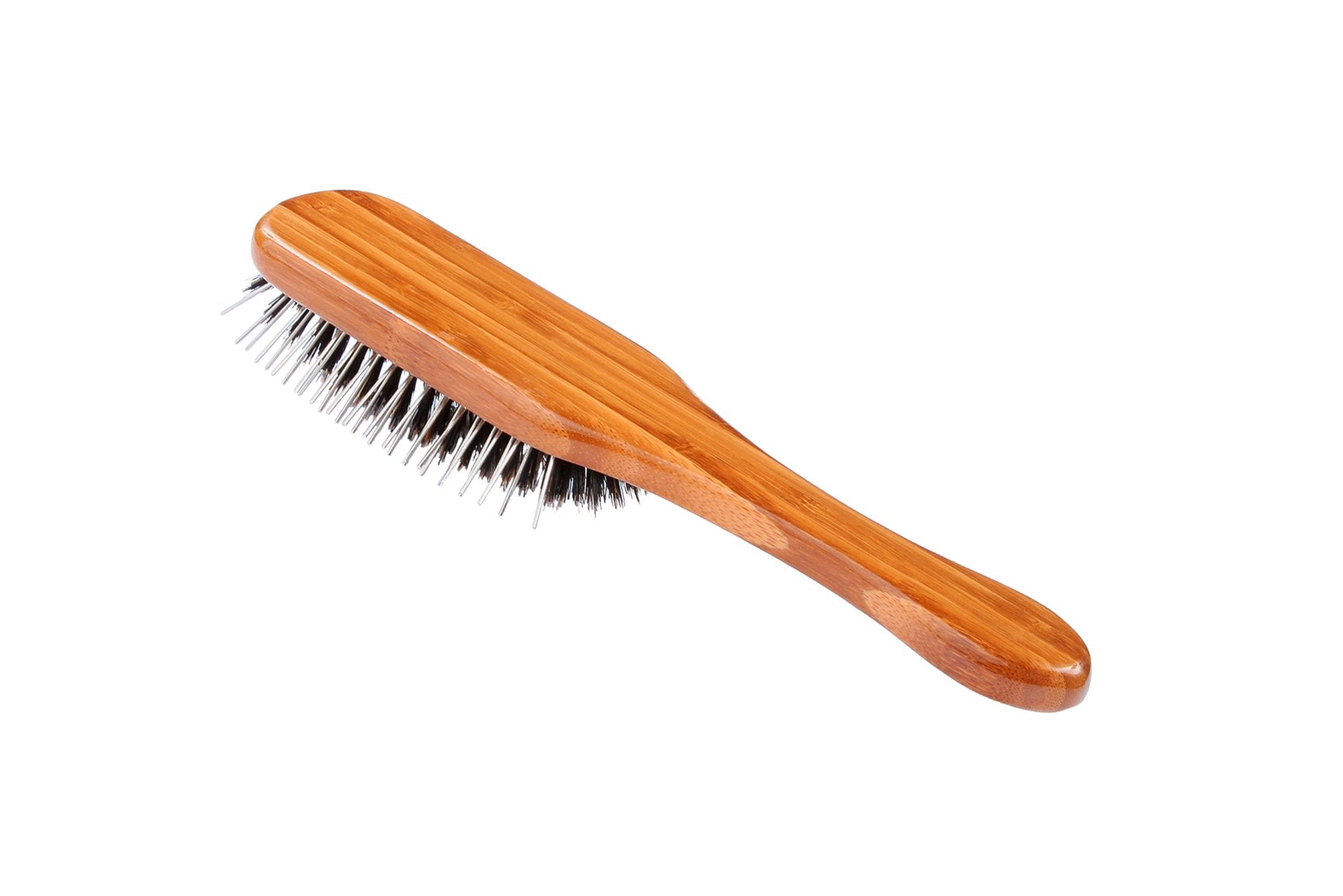 Bass Brushes Rectangle Boar Pet Brush With Bamboo Wood Handle