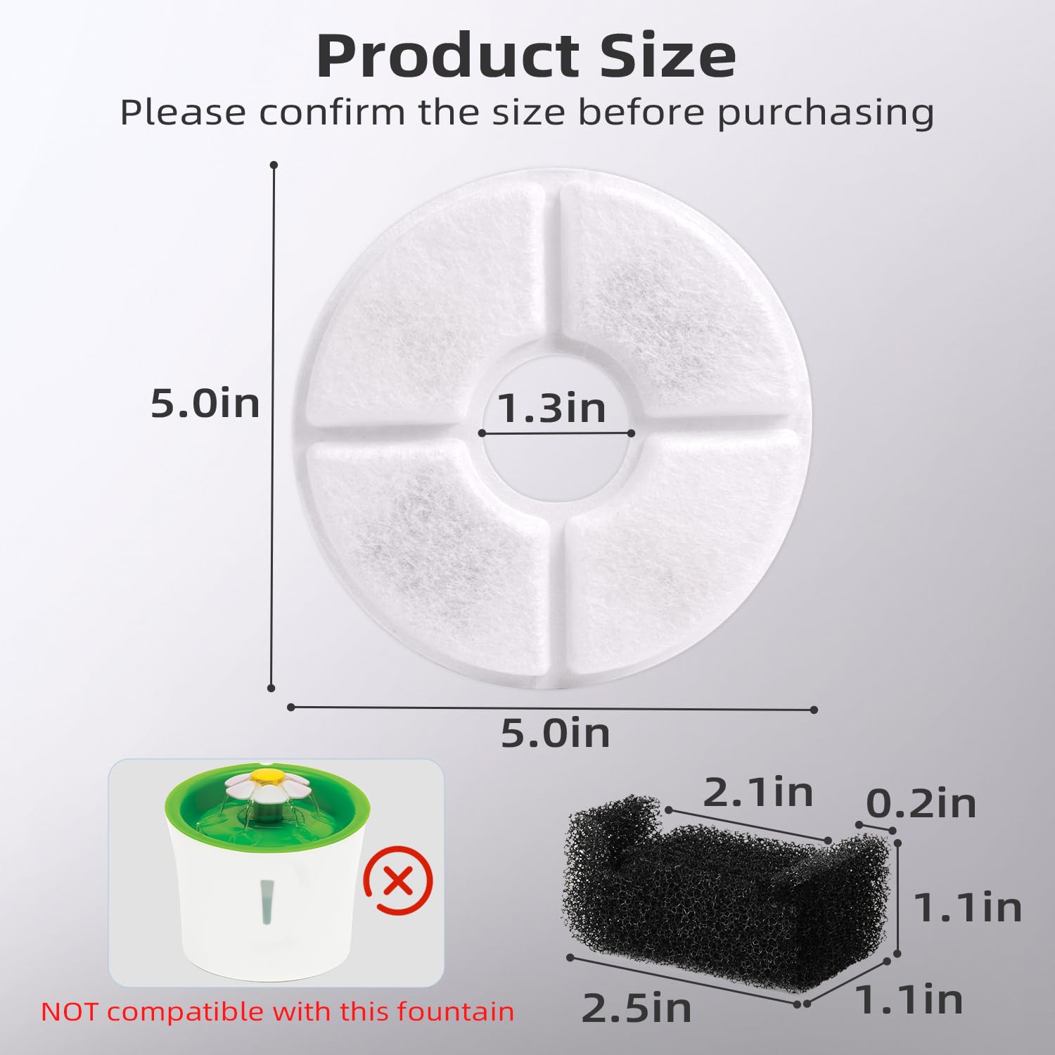 Filters Replacements For Flower Automatic Pet Fountains, Cat Water Fountain Replacement Parts And Dog Water Dispensers Filters F