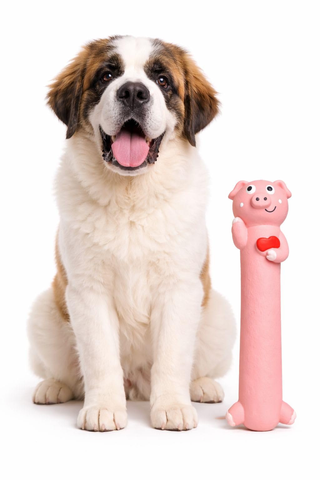 WAGGYTAILS Deluxe Quality Squeaky Dog Toy (Made in U.K) Long Stretchable Pig Face | Rubber Chew Toy for Dogs | Interactive Sound