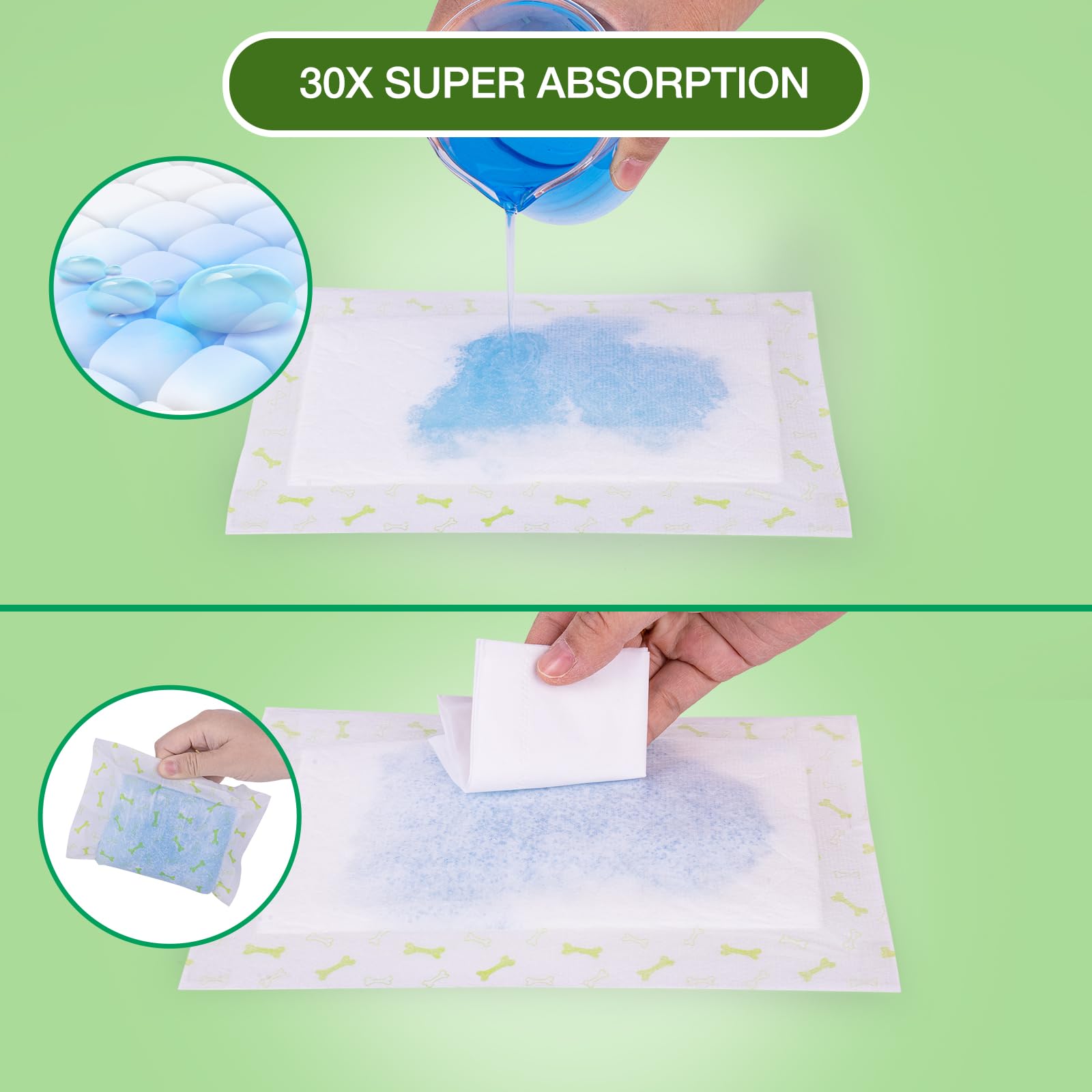 Jollywoods Dog Diaper Liners 100Pcs, Disposable Diapers Inserts For Male & Female Dogs, Booster Pads Fit Reusable Dog Belly Band