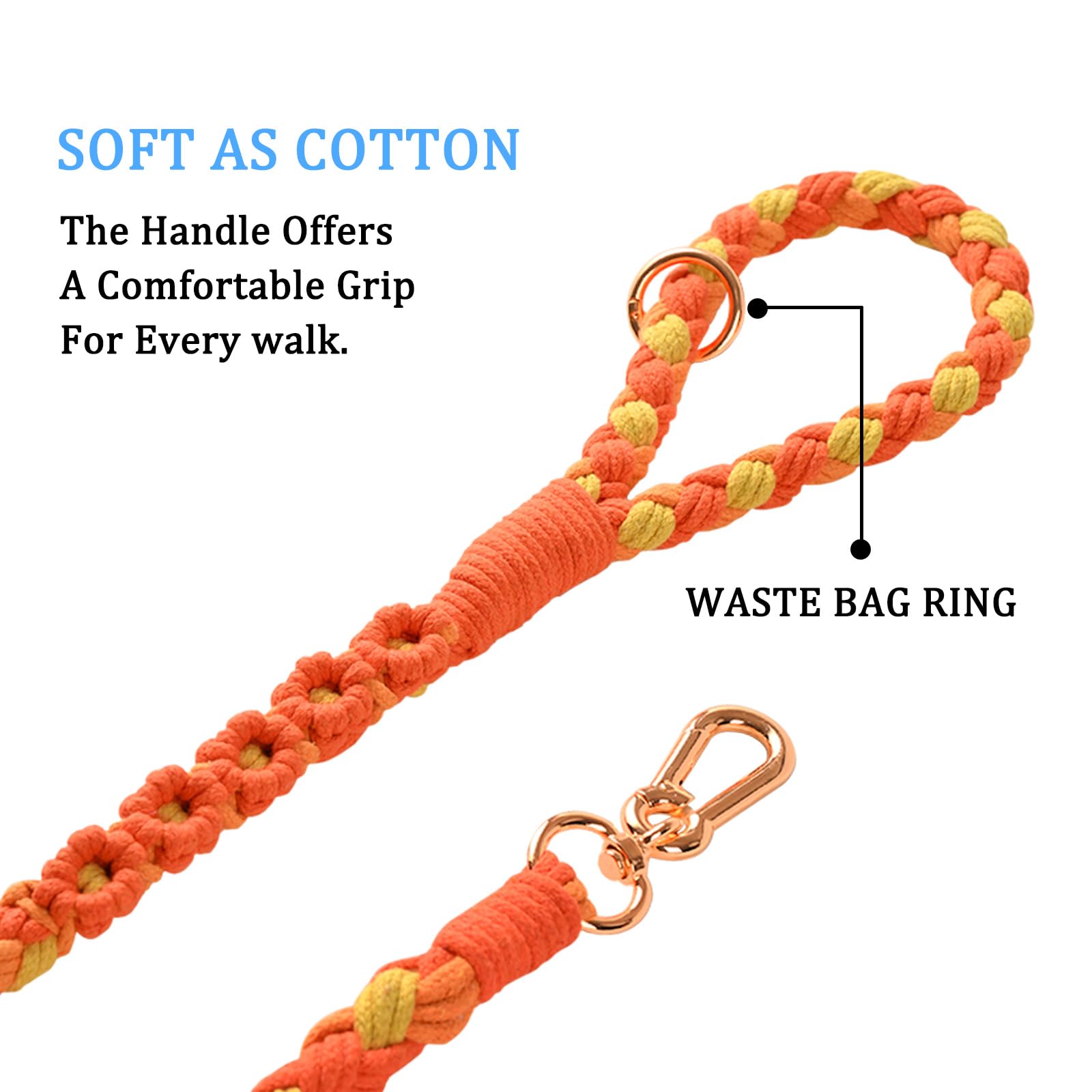 Dual Dog Leash,Double Dog 360 Swivel No Tangle Walking Leash,Comfortable Shock Absorbing Reflective Bungee For Two Dogs(Orange)