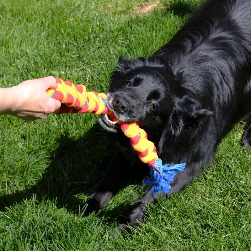 Kong Rope Rally Tug And Play Dog Toy - Woven Fleece Durable Toy For Shaking, Fetching, Tugging (Tug)