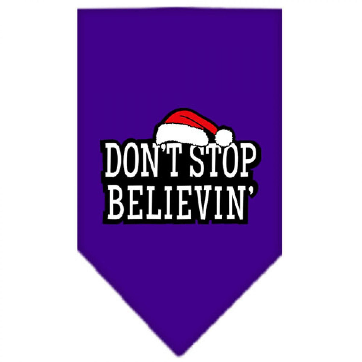 Mirage Pet Products Dont Stop Believing Screen Print Bandana for Pets, Large, Purple